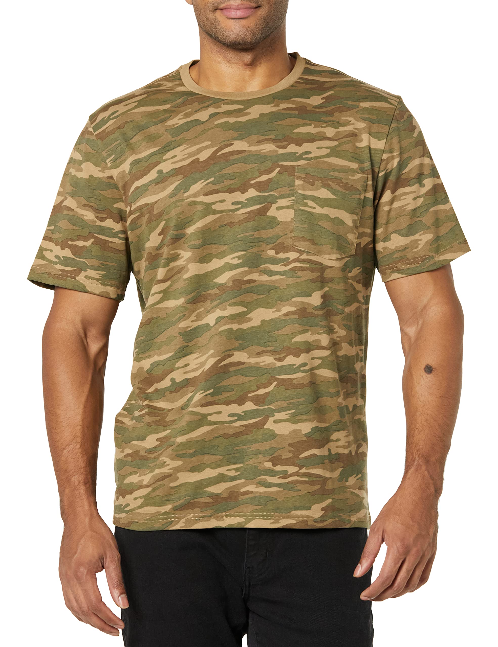 Amazon Essentials Men's Short-Sleeve Crewneck Pocket T-Shirts, Pack of 2