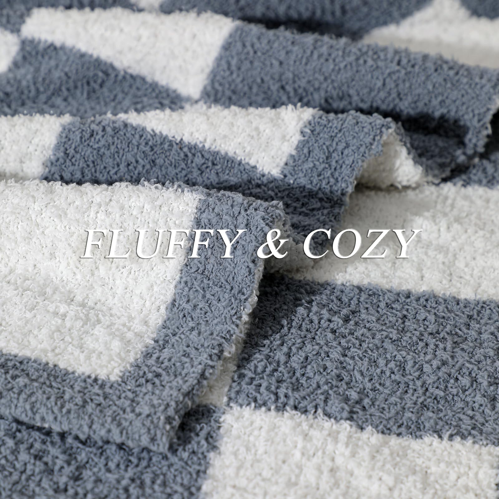 bearberry Fuzzy Checkerboard Grid Throw Blanket Soft Cozy Warm Microfiber All Season Blanket Decor for Couch Sofa Bed Travel Home (Avocado Green, 50''x60'')