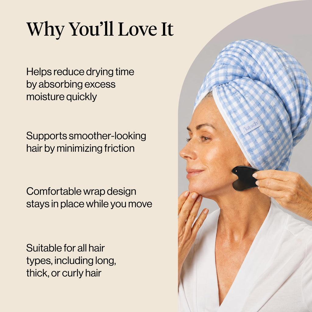 Kitsch Plush Microfiber Hair Towel Wrap for Women – Ultra Absorbent Microfiber Bath Towels for Wet, Curly, Long or Short Hair – Anti-Frizz Hair Wrap, Great Hair Care Gifts for Women