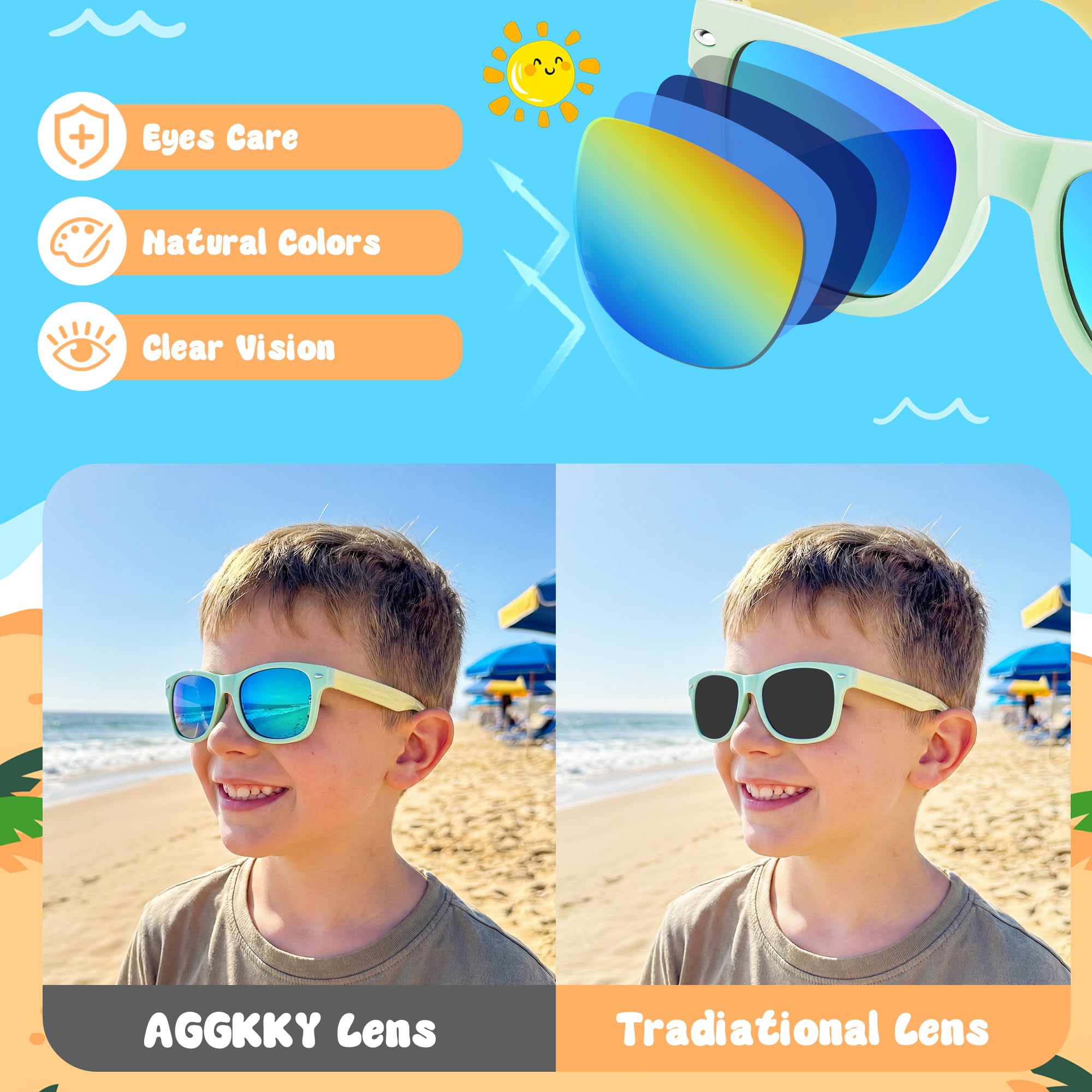 Kids Sunglasses Bulk, Kids Sunglasses Party Favors for Age 3-8, UV400 Protection Neon Kids Sunglasses Bulk for Boys Girls (12Pack-heart sunglasses)