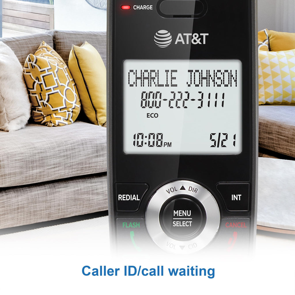 AT&T Landline Home Phone with Call Blocker, Caller ID/Call Waiting, Full-Duplex Handset Speakerphone, Backlit Keypad & Display, Rechargeable Battery, ECO Mode, DECT 6.0: GL2101-11