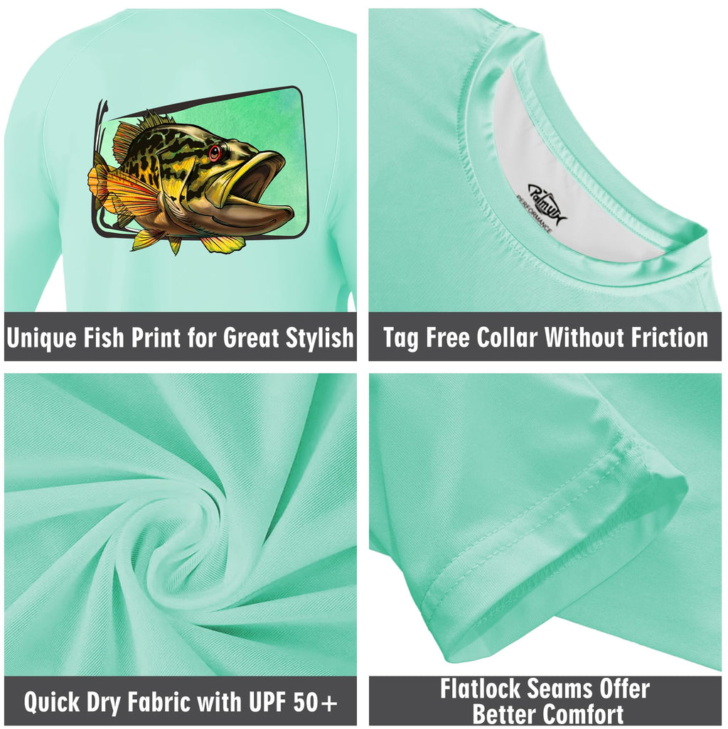 Palmyth Boys Fishing Shirt Youth Long Sleeve T-Shirt UPF 50+ Sun Protection