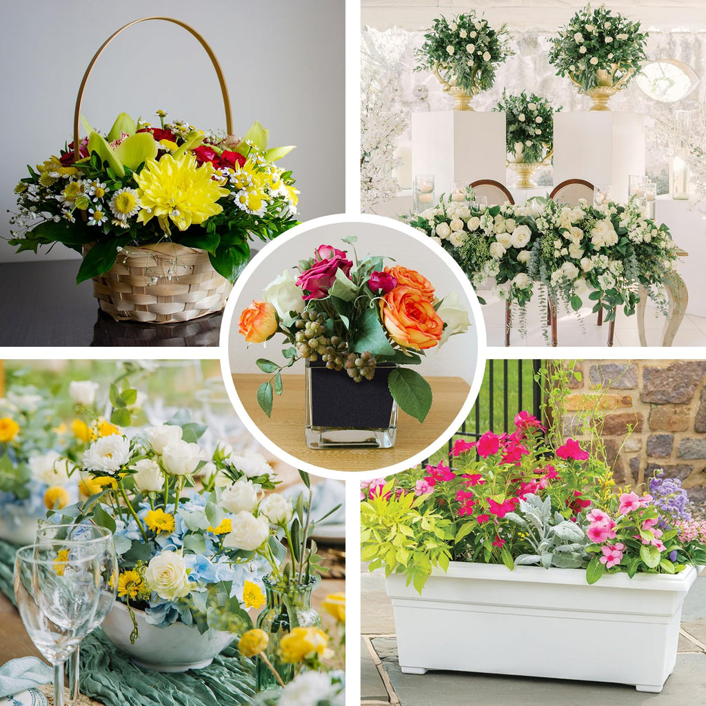 Prashent 9.2FT 14 Piece Floral Wet Foam Garland for Fresh Flowers, Floral Craft Wet Foam for Home Garden Wedding Decoration, Arch Door Tabletop Flower Arrangement DIY Material