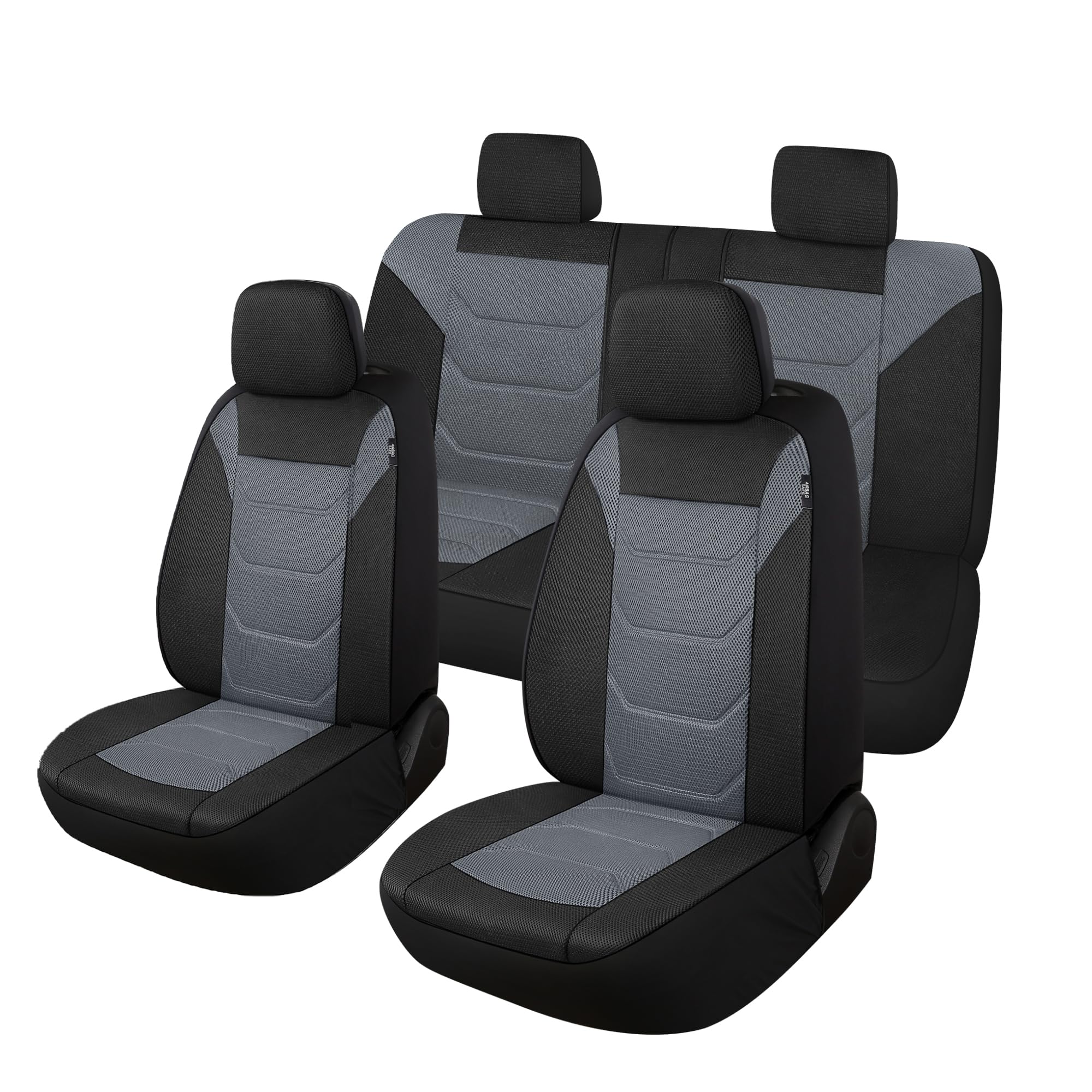 Pariiaotin 3D Air Mesh Car Seat Covers Front Sets Washable and Breathable Premium Cloth Automotive Vehicle Seat Covers for Cars Interior, Universal Fit for Most Cars, Sedan, Truck, SUV(Black)