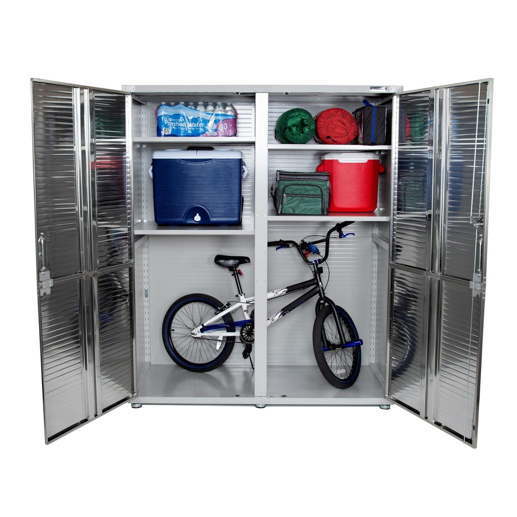 Seville Classics UltraHD Solid Steel Lockable Metal Storage Cabinet Locker Organizer, w/Adjustable Shelves for Garage, Warehouse, Office, Classroom, Granite, 30" W x 18" D x 72" H
