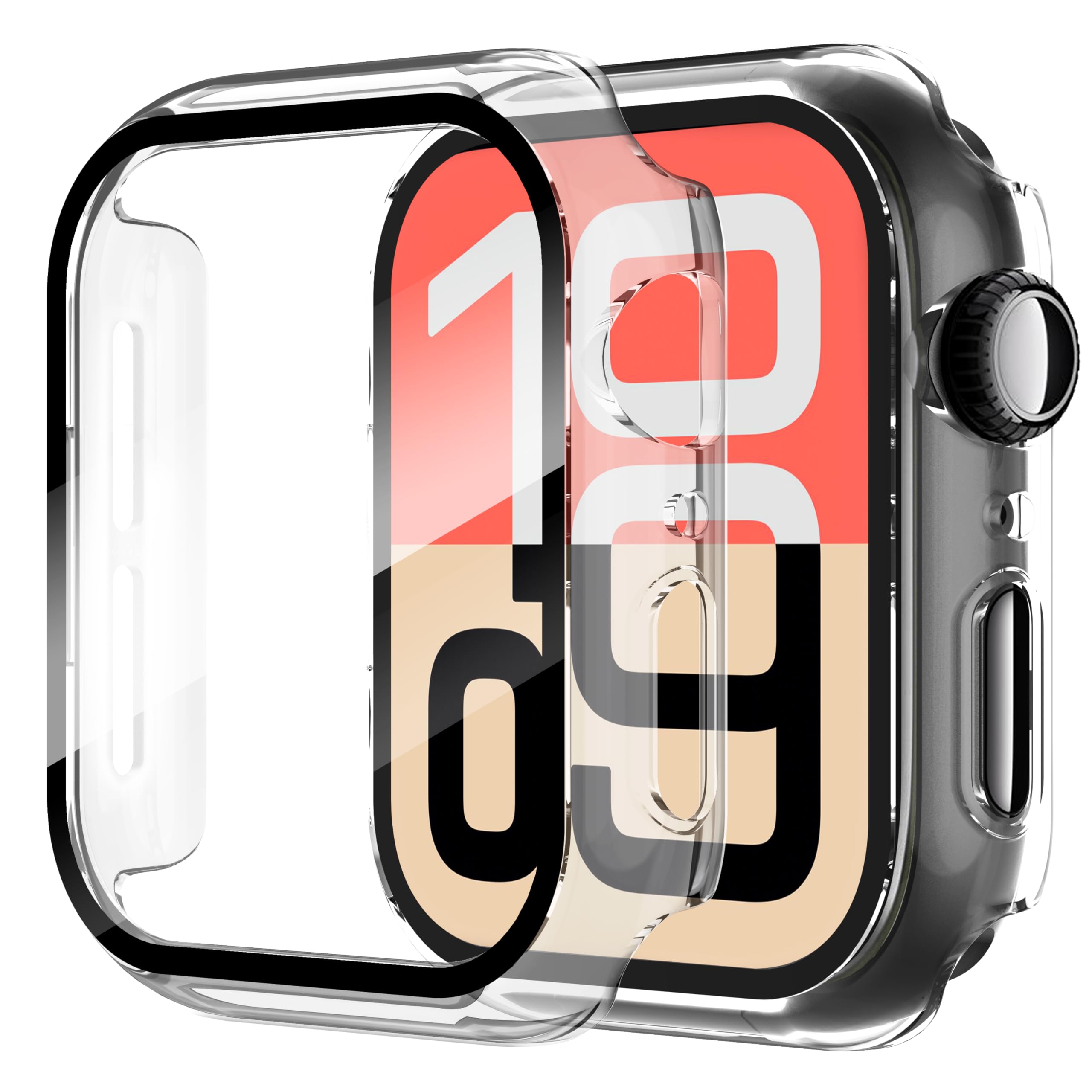 Diruite 2-Pack for Apple Watch Series 3/2/1 38mm Case, Ultra-Thin All-Around Tempered Glass Screen Protector Protection Cover for iWatch 38mm - Black