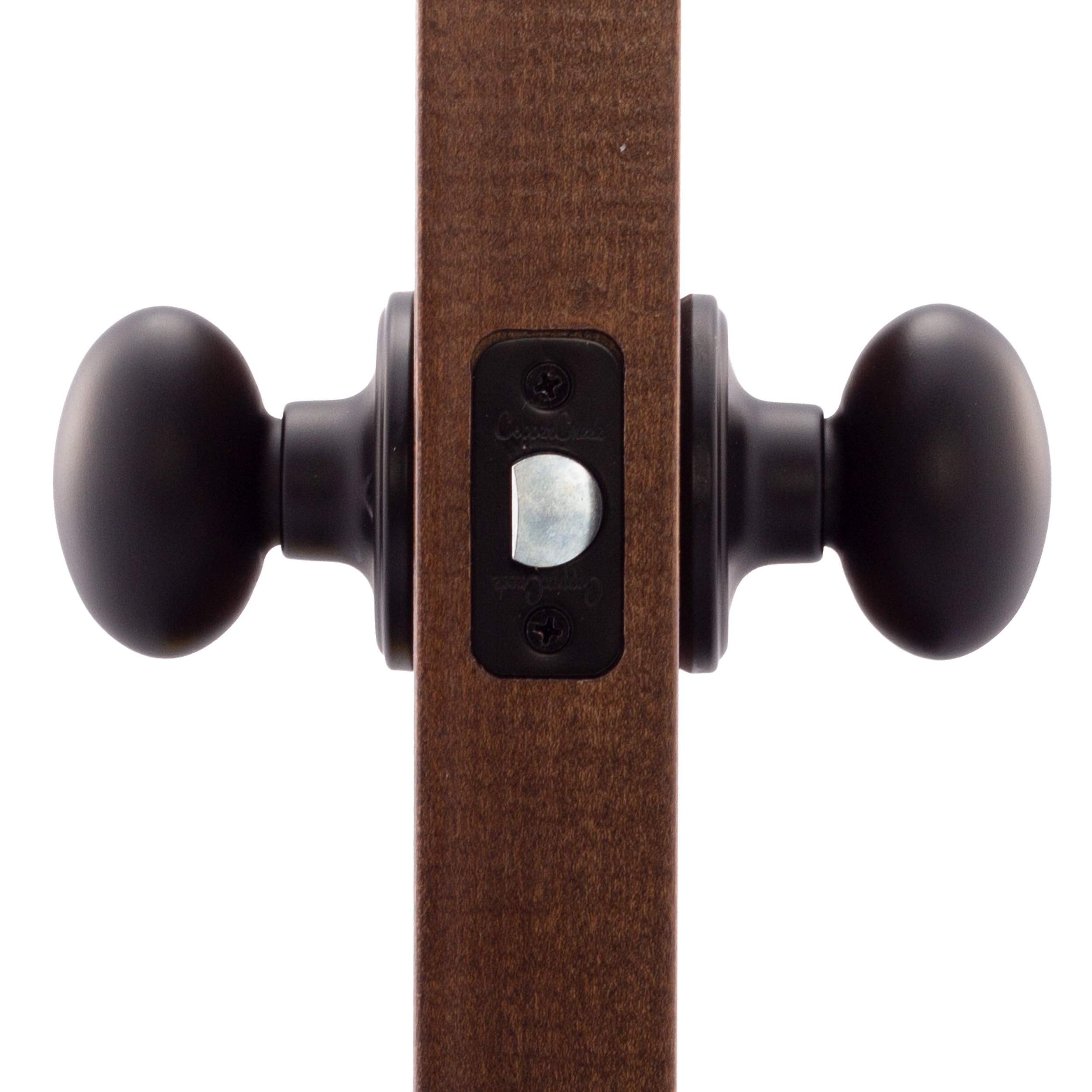 Copper Creek EK2090BC Egg Door Knob, Dummy Function, 1 Pack, in Black