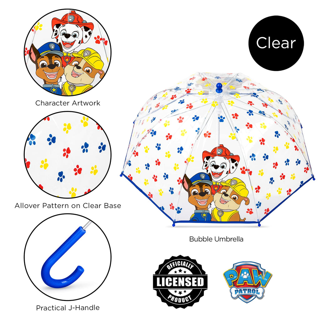 ABG Accessories Kids Umbrella for Boys and Girls Dome clear bubble umbrellas for Rain Windproof & Transparent with Easy Grip Handle Ages 3-10