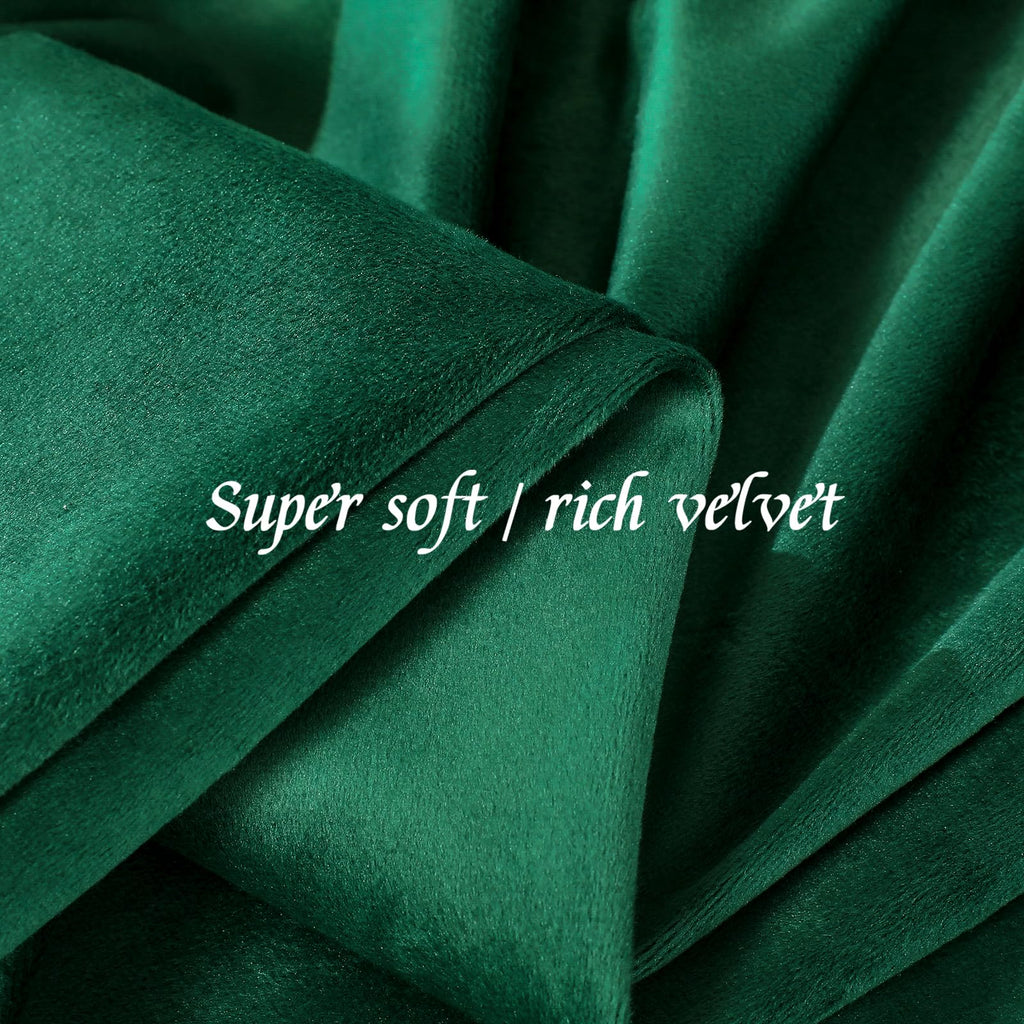 Nemia Dark Green Velvet Curtains Thermal Insulated Blackout Curtain for Bedroom Window Living Room Darkening Luxury Vintage 63 Inches Long Heavy Drapes Panels Rod Pocket Set of 2