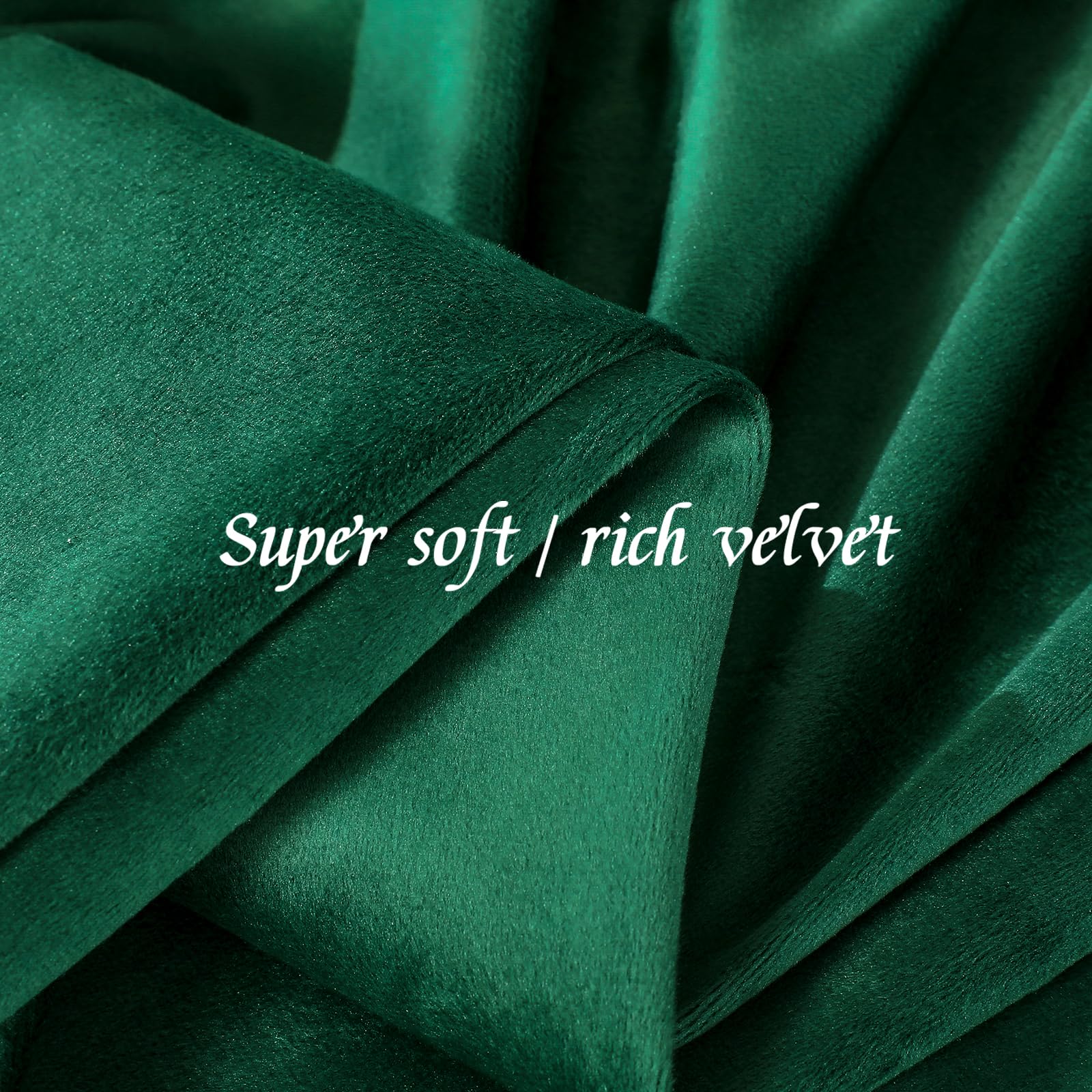 Nemia Dark Green Velvet Curtains Thermal Insulated Blackout Curtain for Bedroom Window Living Room Darkening Luxury Vintage 63 Inches Long Heavy Drapes Panels Rod Pocket Set of 2