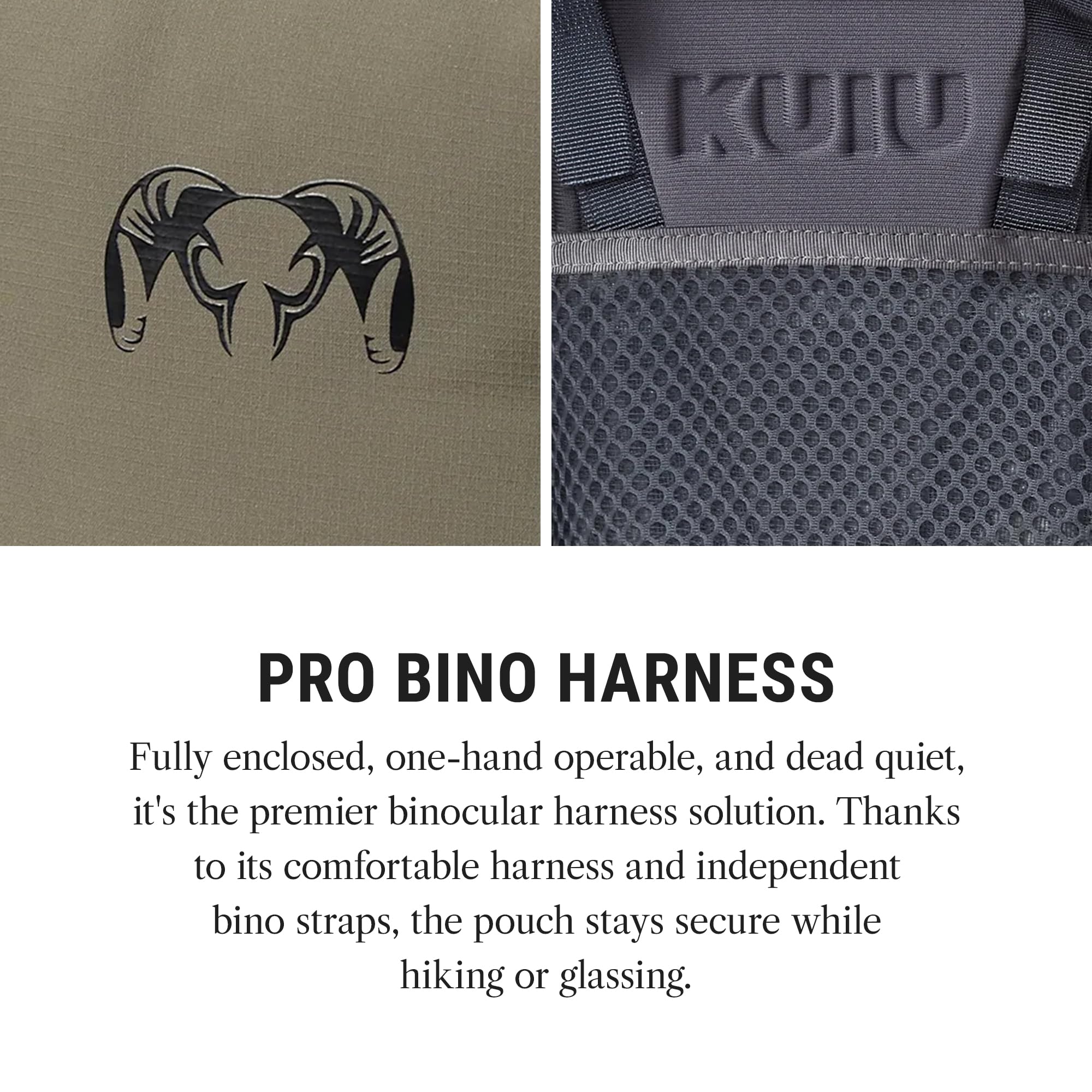 KUIU PRO Bino Harness – Waterproof, Adjustable, One-Hand Lid, Custom Foam Shims, Hydration Rig Compatible Binocular Harness