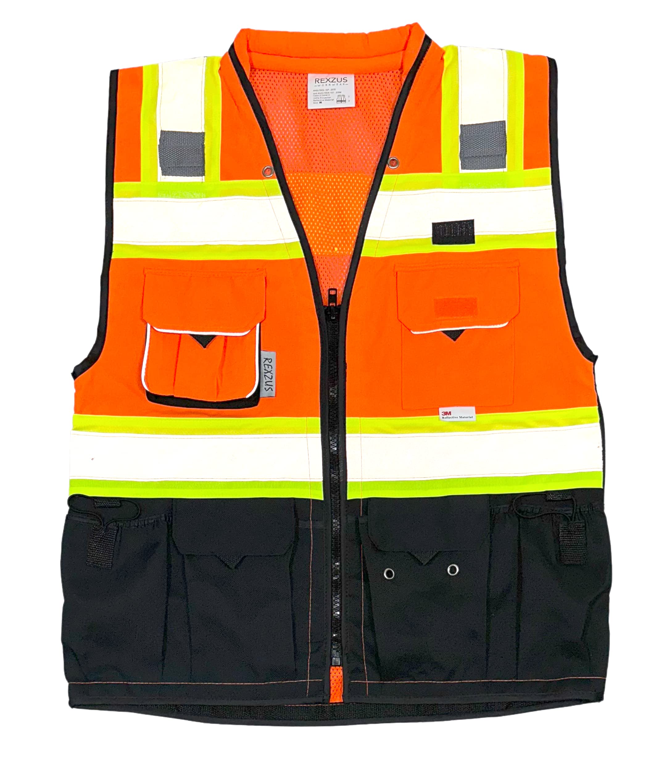 Men's Black Series Safety Vest with Zipper and Utility Pockets (Medium, Black)