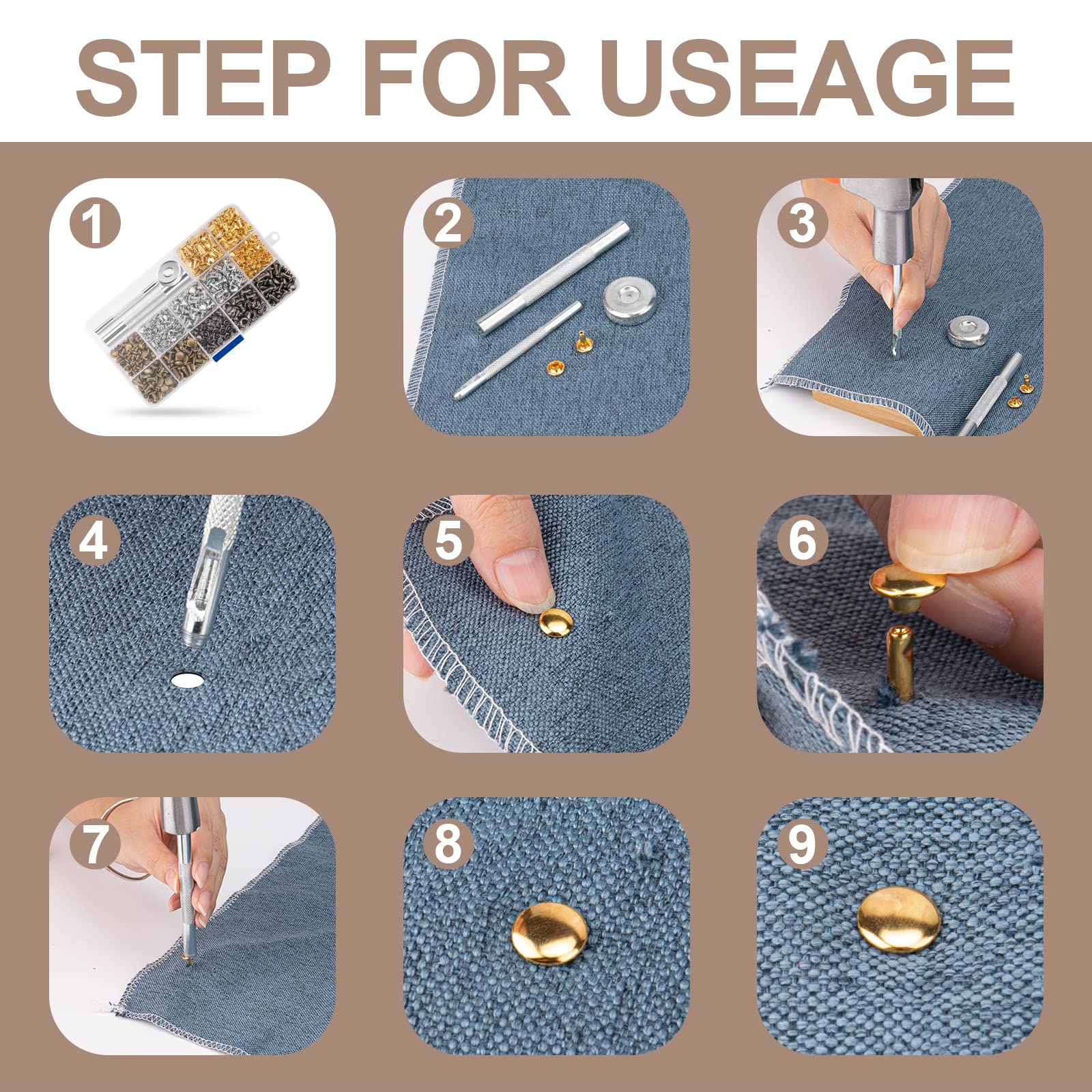100 Sets Chicago Screws for Leather Crafting 7/20 Inch, 5 Colors of Rivets for Leather, Chicago Screws for DIY Leathercraft (Silver, Light Gold, Bronze, Antique Copper, GunMetel)