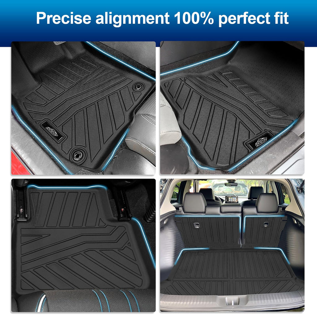PELEUS Floor Mats for Toyota 4Runner 2003-2009 (4th Gen), All Weather Custom Fit Car Mats & Cargo Liner Set, Odorless TPE Heavy Duty Protection Accessories, Black (Only 5-Seat Models)