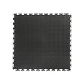 VersaTex Garage Floor 18 x 18 inch Square Rubber Diamond Plate Interlocking Floor Tiles for Home Gym, Garage Flooring, Trade Show Flooring, Basement Tiles, 24 Pack (Black)