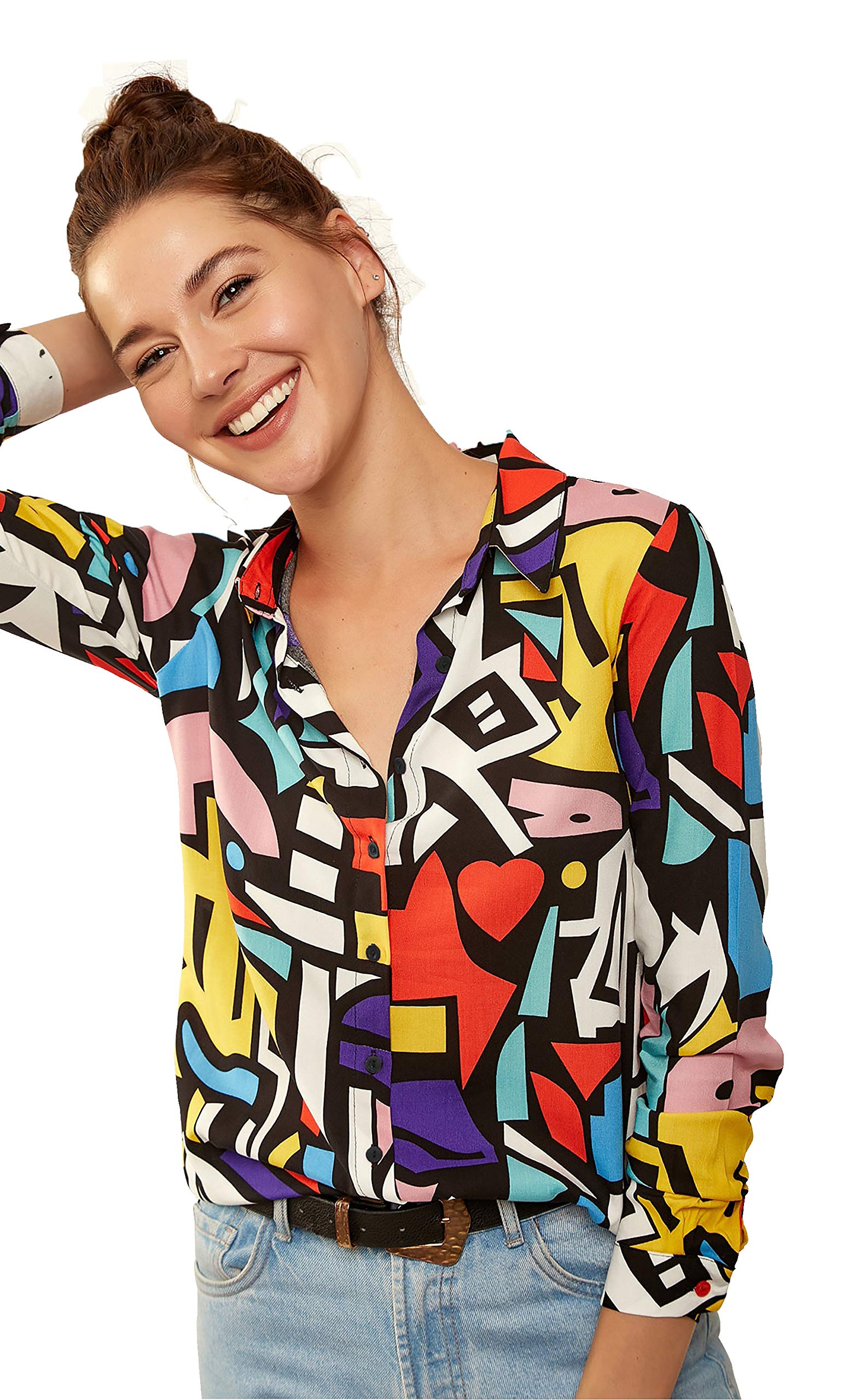 Blouses for Women Fashion, Long Sleeve Button Down Shirts Dressy Casual Tops