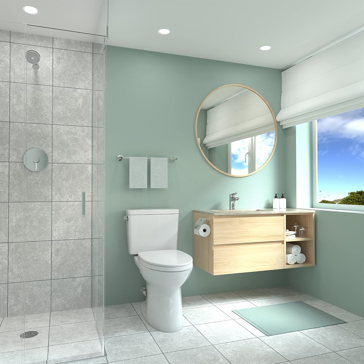 TOTO® Drake® Two-Piece Elongated 1.28 GPF Universal Height TORNADO FLUSH ® Toilet with 10 Inch Rough-In, CEFIONTECT®, and SoftClose® Seat, WASHLET®+ Ready, Cotton White - MS776124CEFG.10#01
