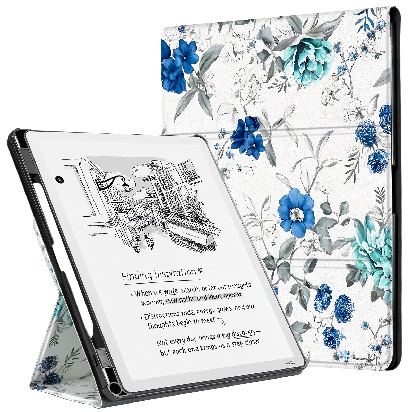 CoBak Stand Case for Kindle Scribe - Premium Folio Leather Cover with Pen Holder, Auto Sleep/Wake - Compatible with 10.2 Inch Kindle Scribe (2022/2024 Release)