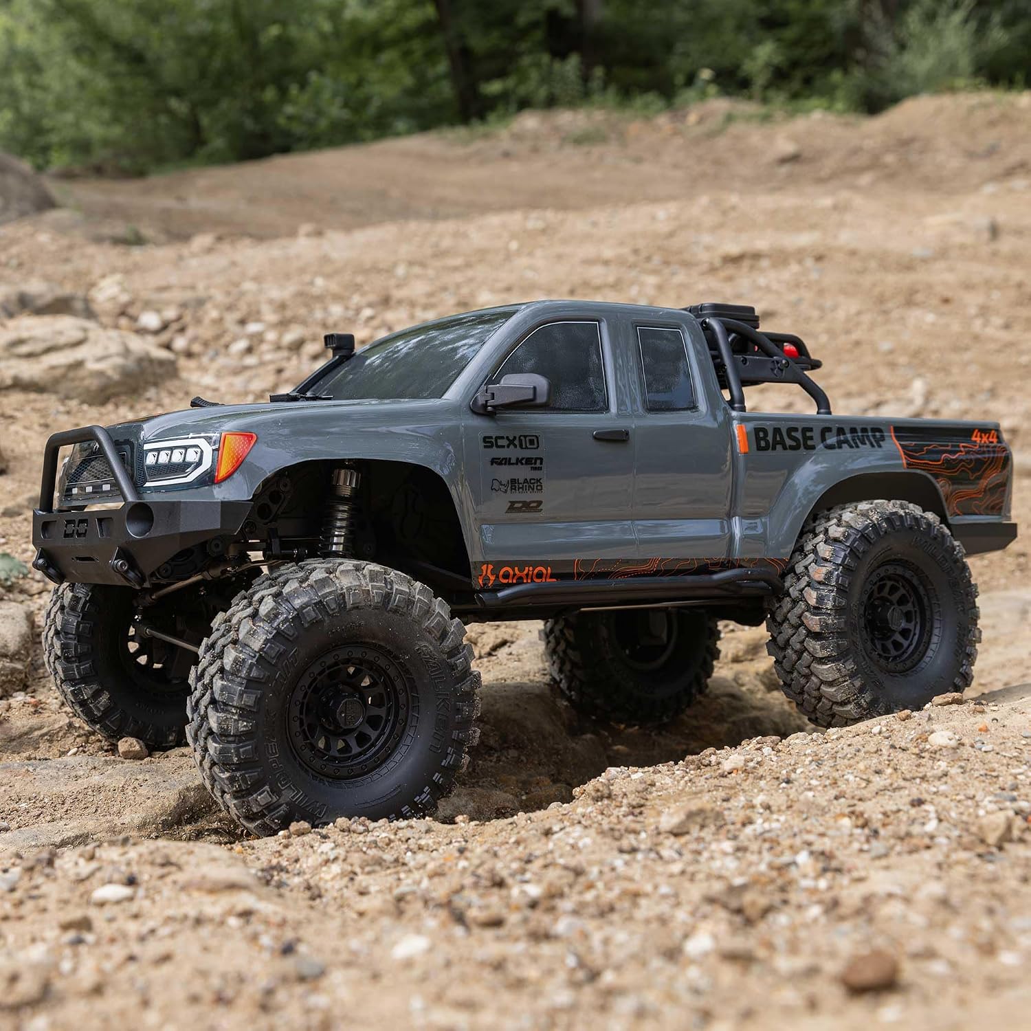 Axial RC Truck 1/10 SCX10 III Base Camp 4X4 Rock Crawler Brushed RTR (Battery and Charger Not Included), Gray, AXI-1375T2