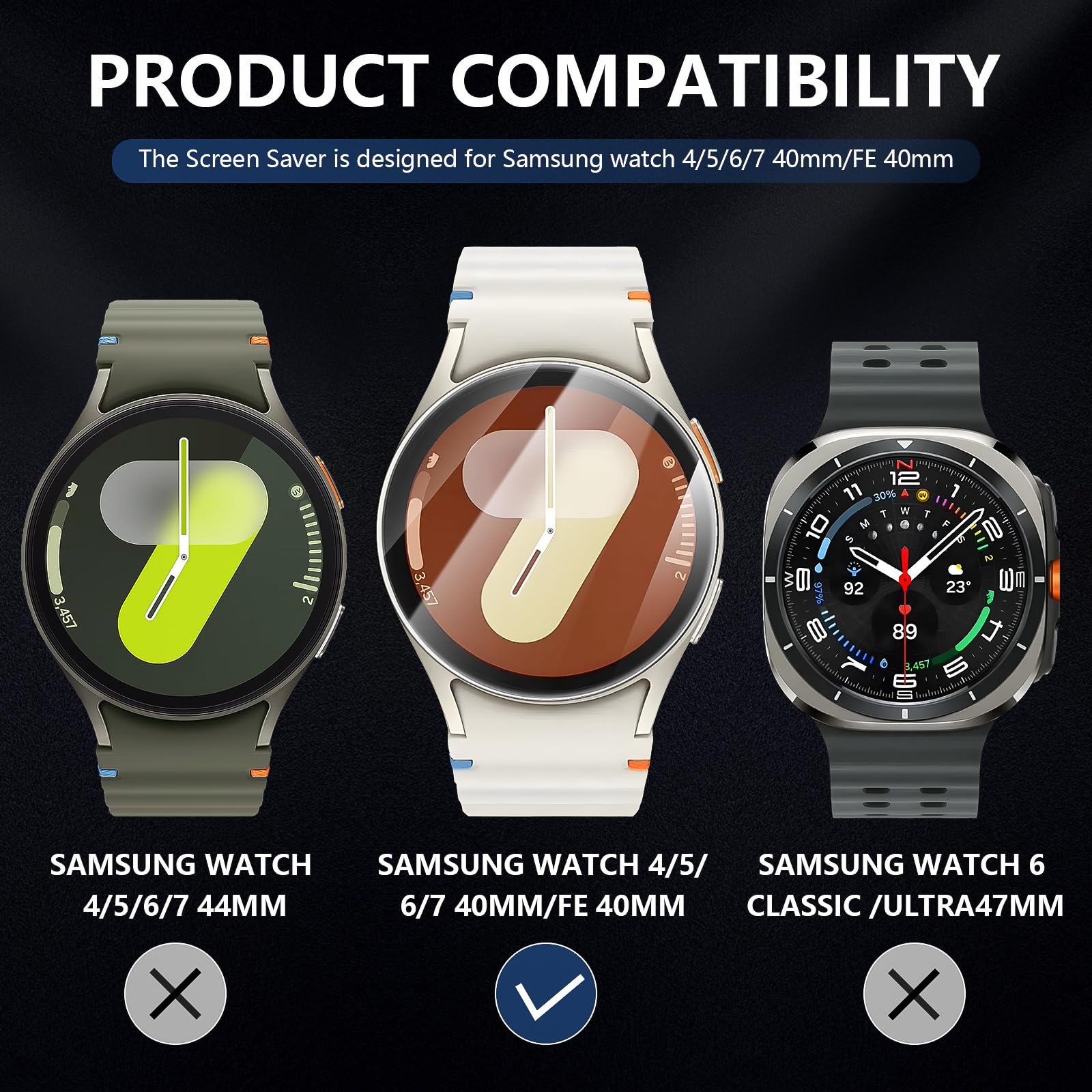 Suoman 4-Pack for Samsung Galaxy Watch 4 Classic 46mm Tempered Glass Screen Protector for Galaxy Watch 4 Classic 46mm Smartwatch [2.5D 9H Hardness] [Anti-Scratch]