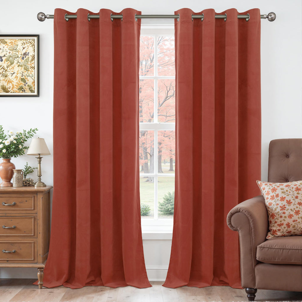 YoungsTex Velvet Black Out Curtains 63 Inches Long for Bedroom, Grommet Thermal Insulated Drapes Room Darkening Privacy for Living Room, Black, 2 Panels, 52 X 63 Inch
