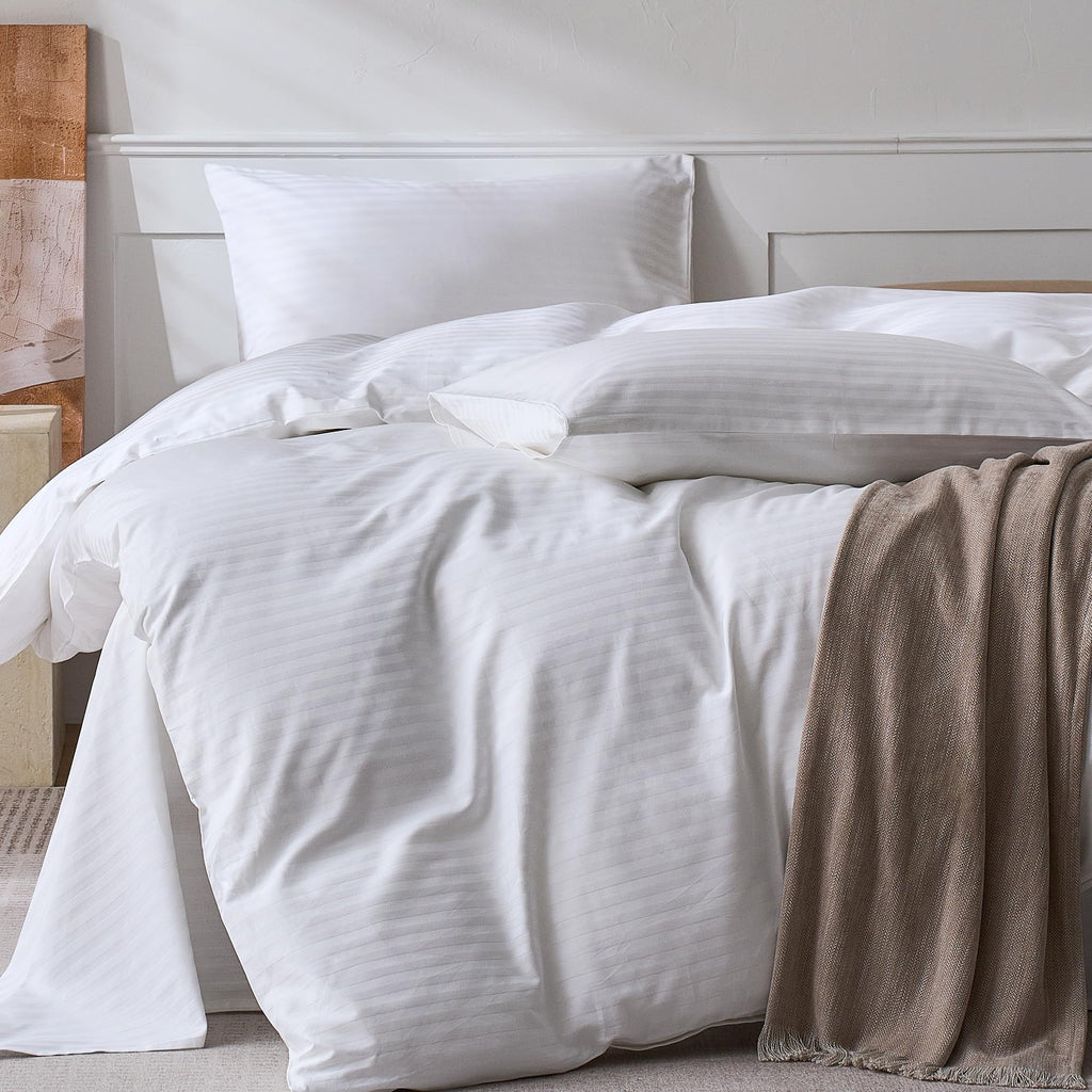 JELLYMONI Cotton Striped Pillowcases Set of 2, Sage Green, Standard | Soft breathable feel, Envelope closure, 400TC cotton, Machine washable, Gentle on skin