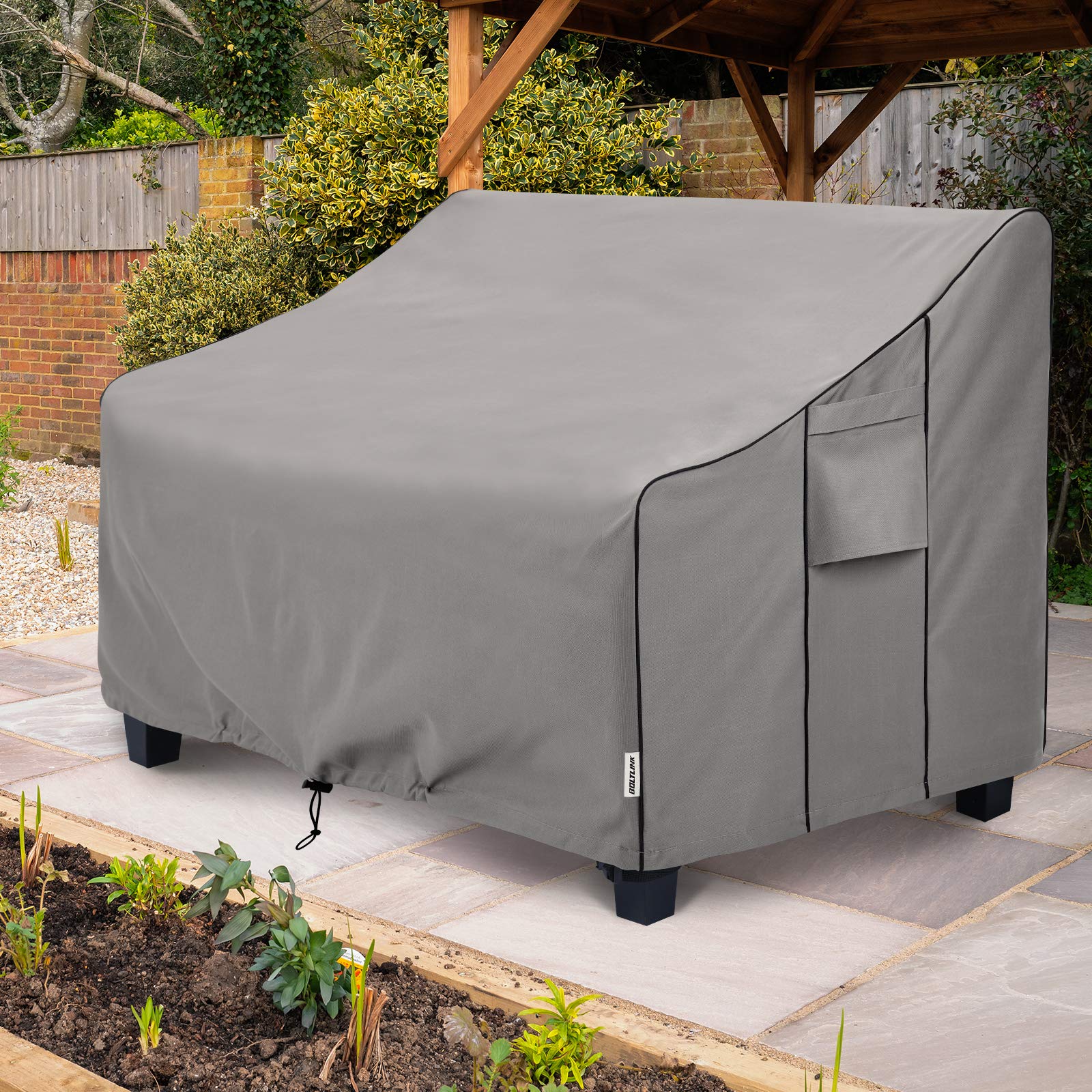 Patio Sofa Cover Waterproof, Heavy Duty 600D Oxford Fabric with UV Protection & Air Vents, Fits 52"W x 35"D x 34"H Inches for Outdoor Couch, Loveseat, Garden Furniture