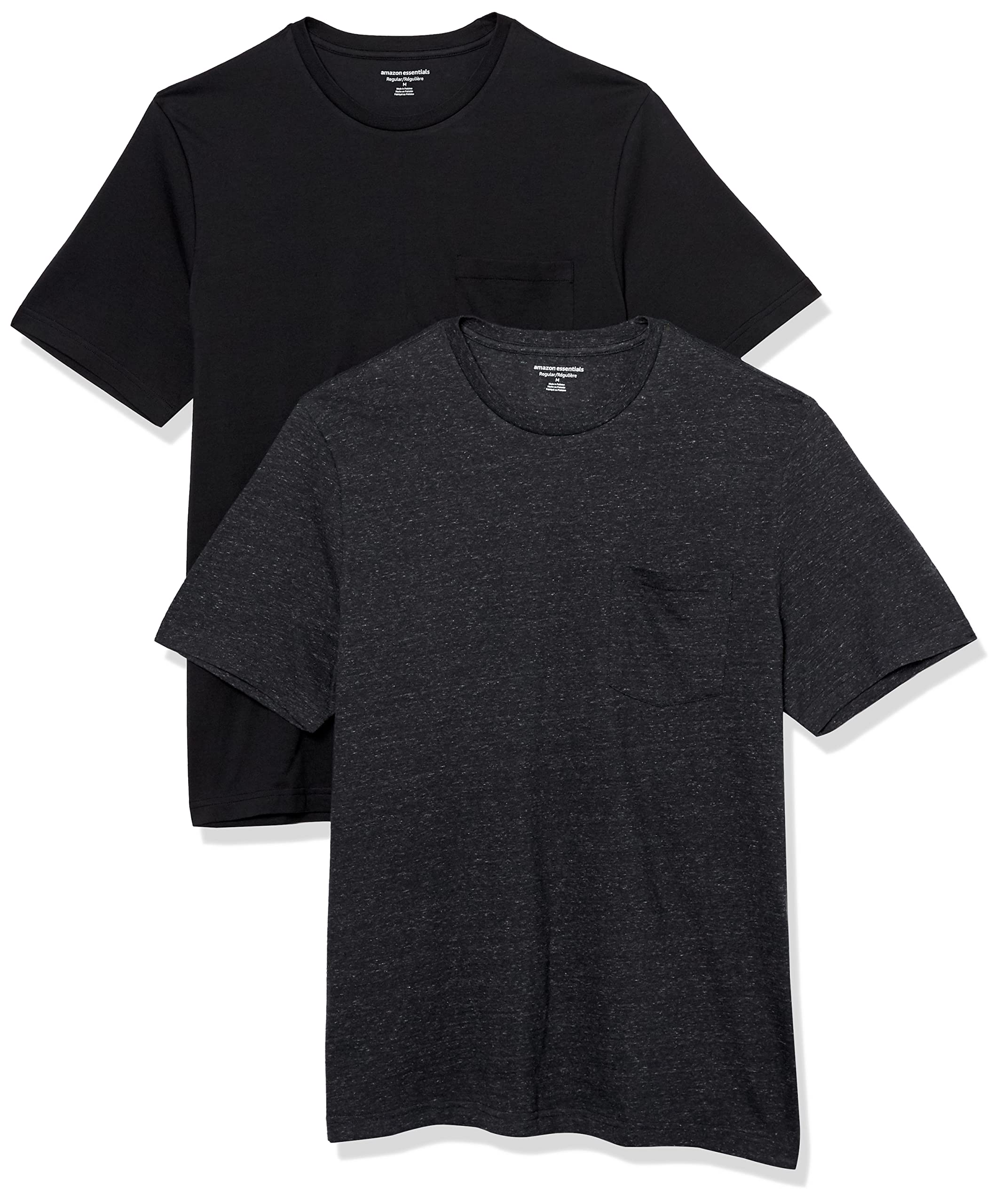 Amazon Essentials Men's Short-Sleeve Crewneck Pocket T-Shirts, Pack of 2