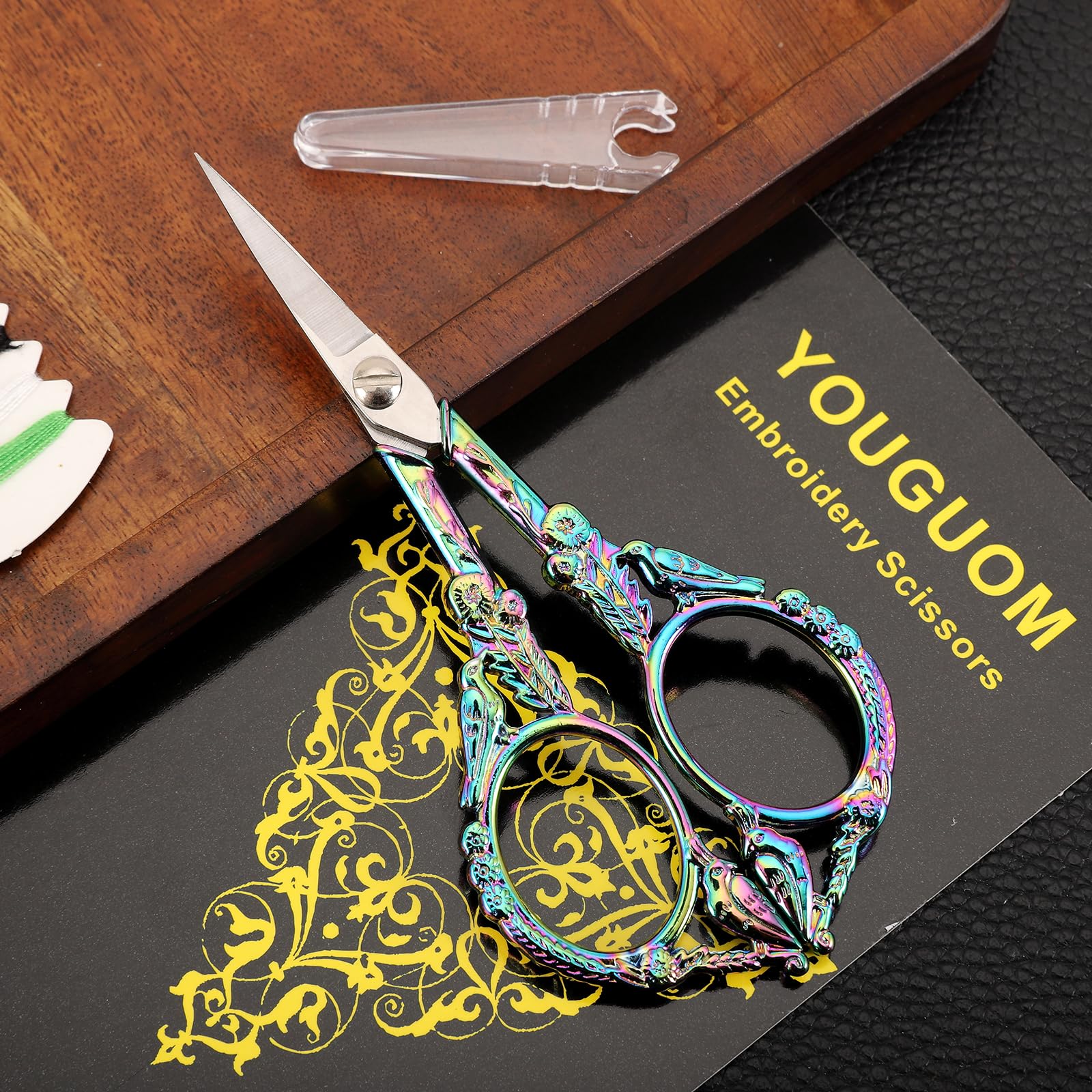 YOUGUOM Small Craft Scissors, Little Travel Sharp Embroidery Scissors All Purpose, Straight Tips Mini Sewing Shears, Precision Detail Thread Cutting Snips