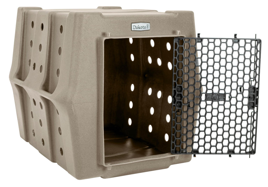 Dakota 283 Canine Rough and Tough Economy Dog Crate w/ Removable Two-Way Door - Heavy Duty Outdoor Kennel for Medium Breed Dogs (Coyote Granite, Intermediate)