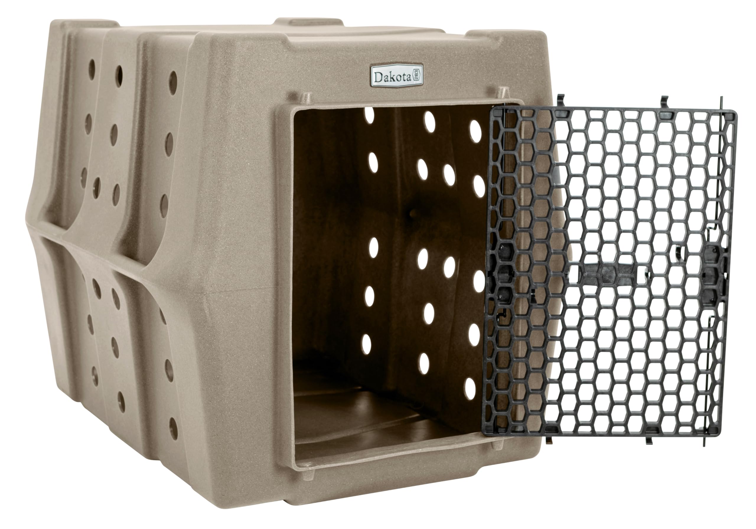 Dakota 283 Canine Rough and Tough Economy Dog Crate w/ Removable Two-Way Door - Heavy Duty Outdoor Kennel for Medium Breed Dogs (Coyote Granite, Intermediate)
