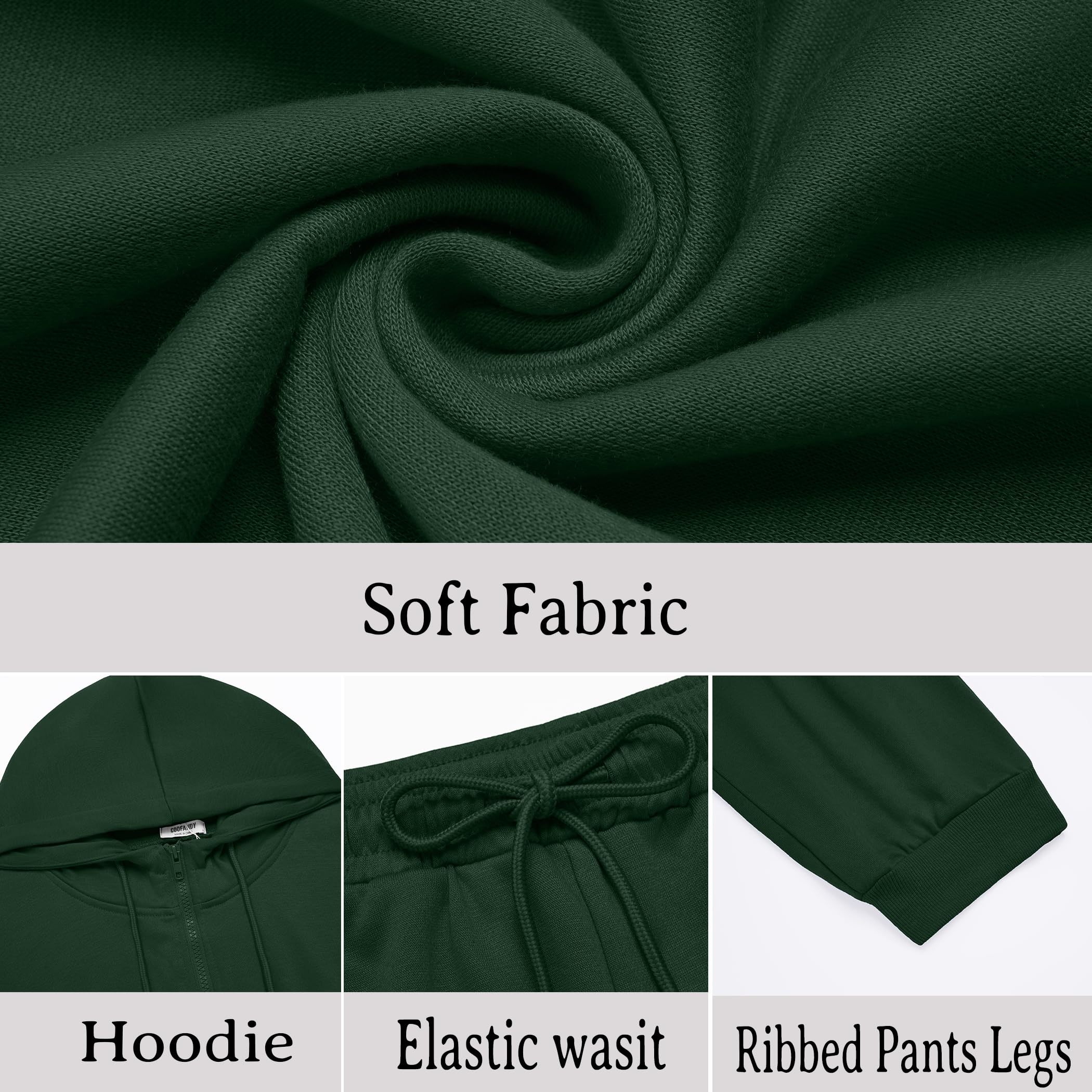 COOFANDY Sweatsuits for Men 2 Piece tracksuit Sets Full Zip Hoodie Sweatpants for Men Casual Sports Jogging Suits S-4XL