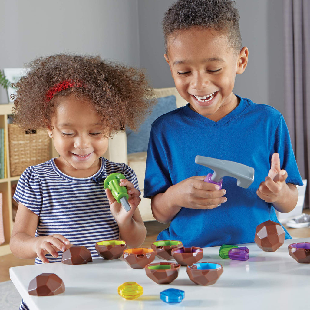 Learning Resources Rock 'n Gem Surprise - 19 Pieces, Ages 3+ Toddler Learning Toys, Sorting and Matching Toys, Early STEM for Kids