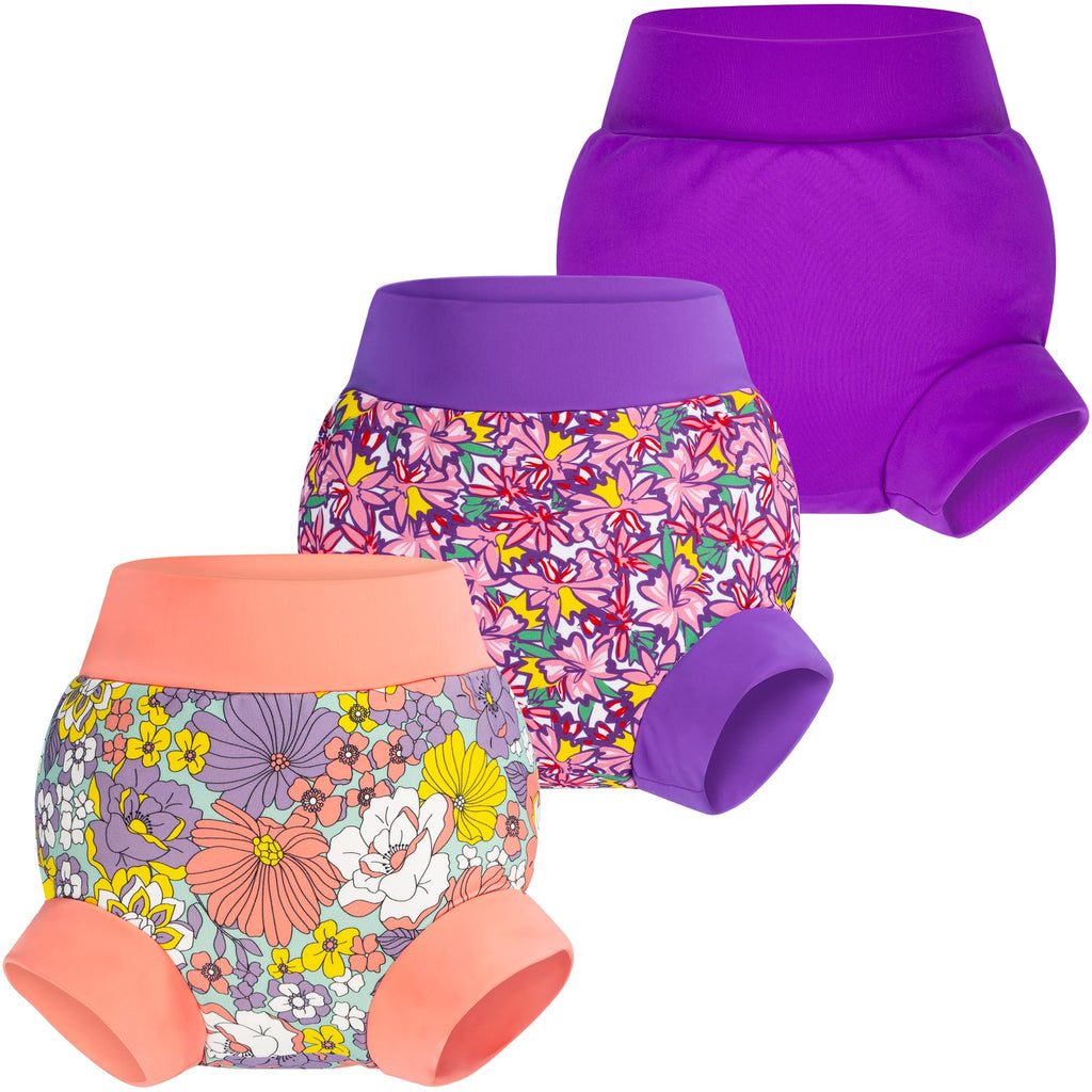 BIG ELEPHANT Baby Swim Diapers 3pcs, Reusable Adjustable Washable Waterproof Swimming Diaper for Boy's and Girl's 6Months - 5 Years
