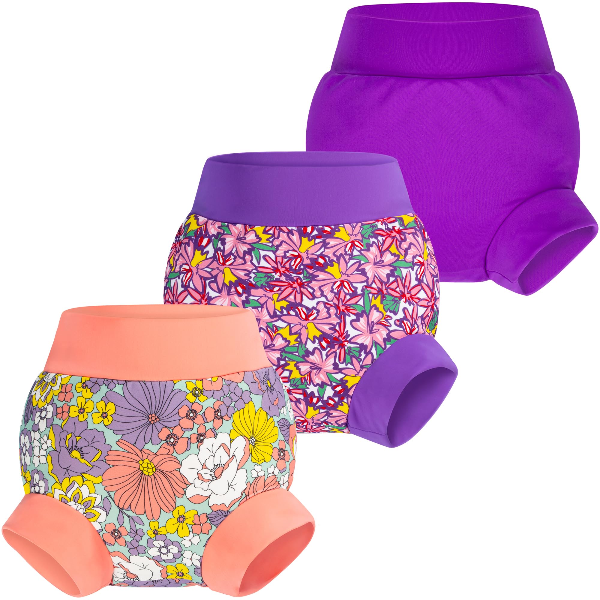 BIG ELEPHANT Baby Swim Diapers 3pcs, Reusable Adjustable Washable Waterproof Swimming Diaper for Boy's and Girl's 6Months - 5 Years