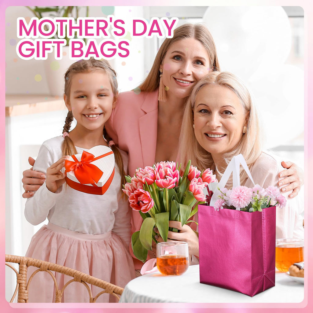 Eccliy 80 Pcs Reusable Gift Bags Set Glossy Grocery Gift Tote Bag with Hadnle for Wedding, Father's Day, Graduation, Summer Event (10 x 8 x 4.7 Inch,Black)