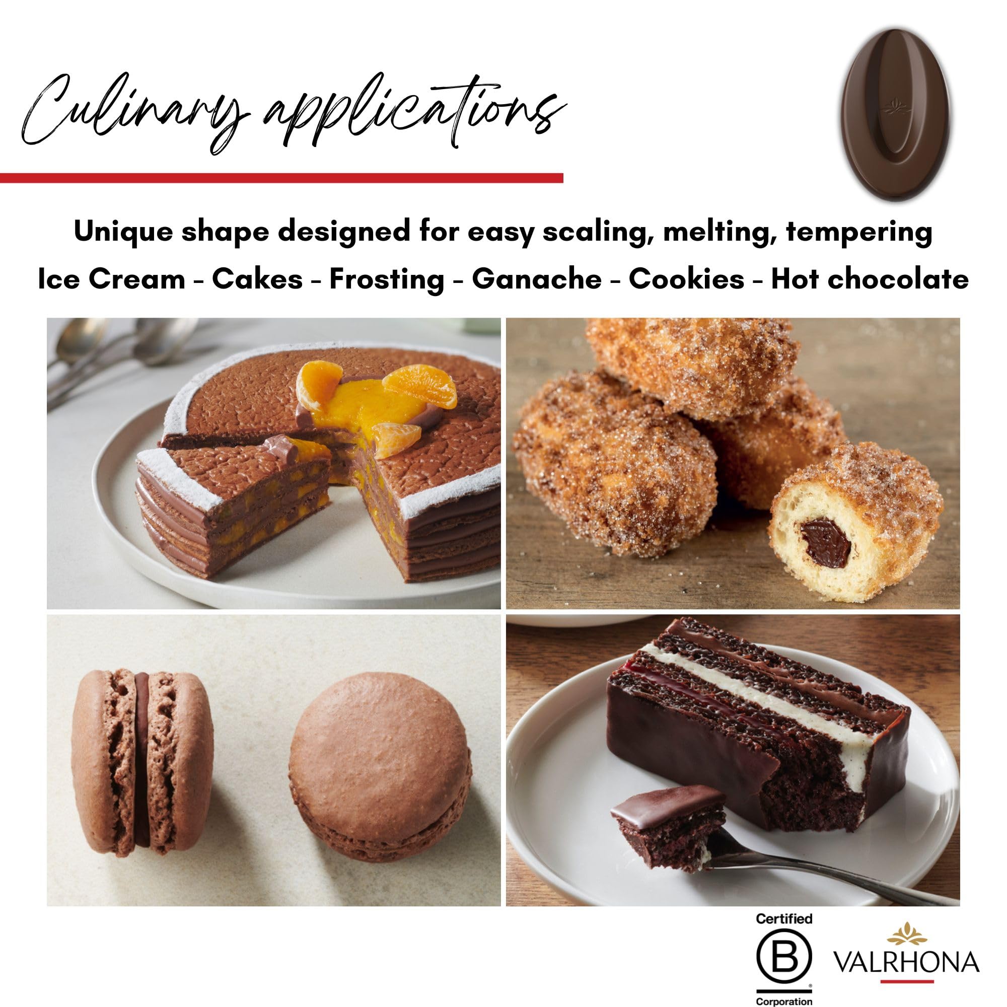 Valrhona Premium Baking Chocolate Discs (Feves), Creamy Milk JIVARA 40% w/Hints of Vanilla and Malt, and Dark Chocolate GUANAJA 70% w/Intense & Smooth with Bitter Notes, For Cookies, Cakes, and more
