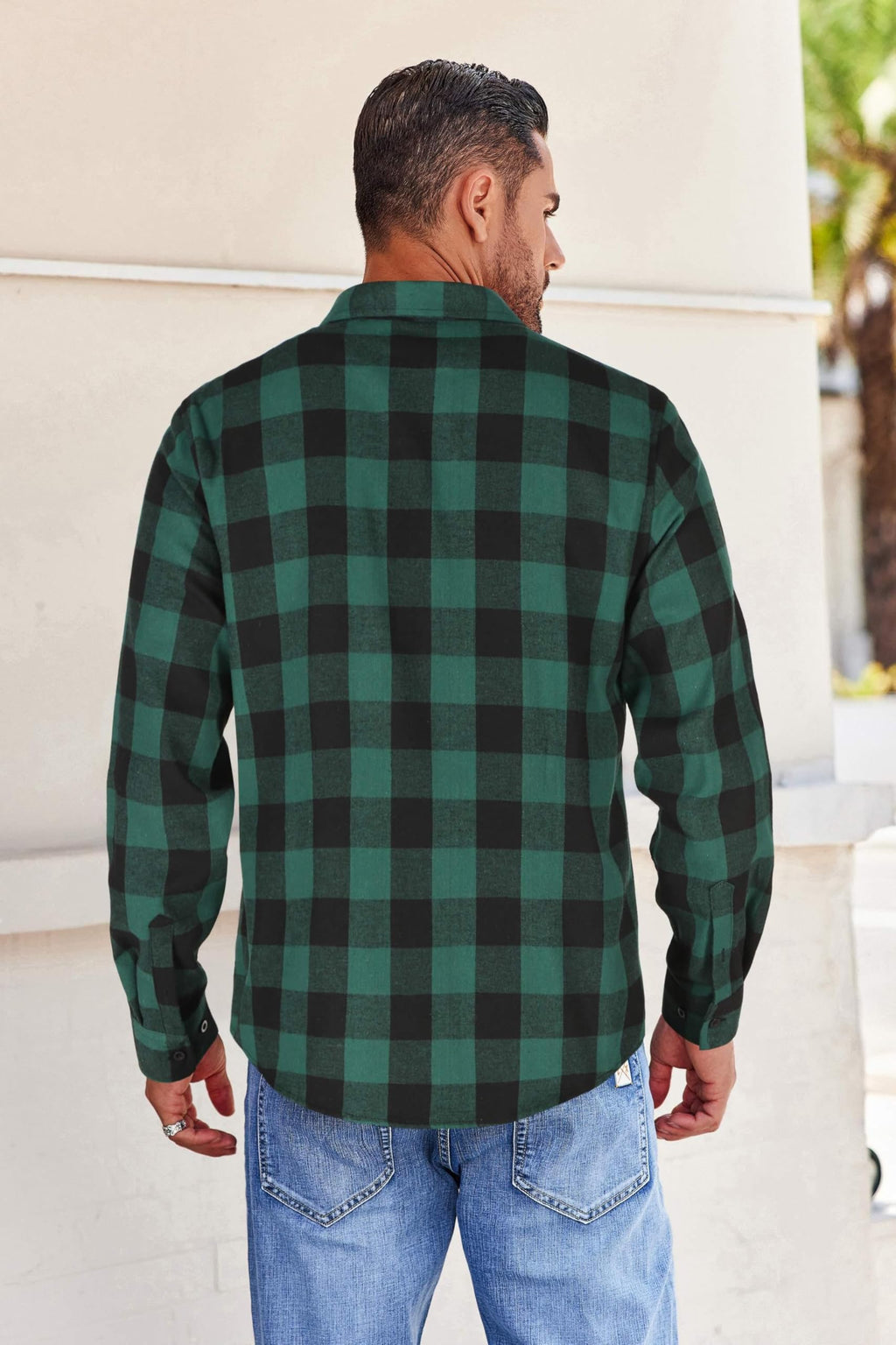 COOFANDY Mens Flannel Shirts Long Sleeve Button Down Shirt with Pocket Casual Shirts Work Shirts for Men