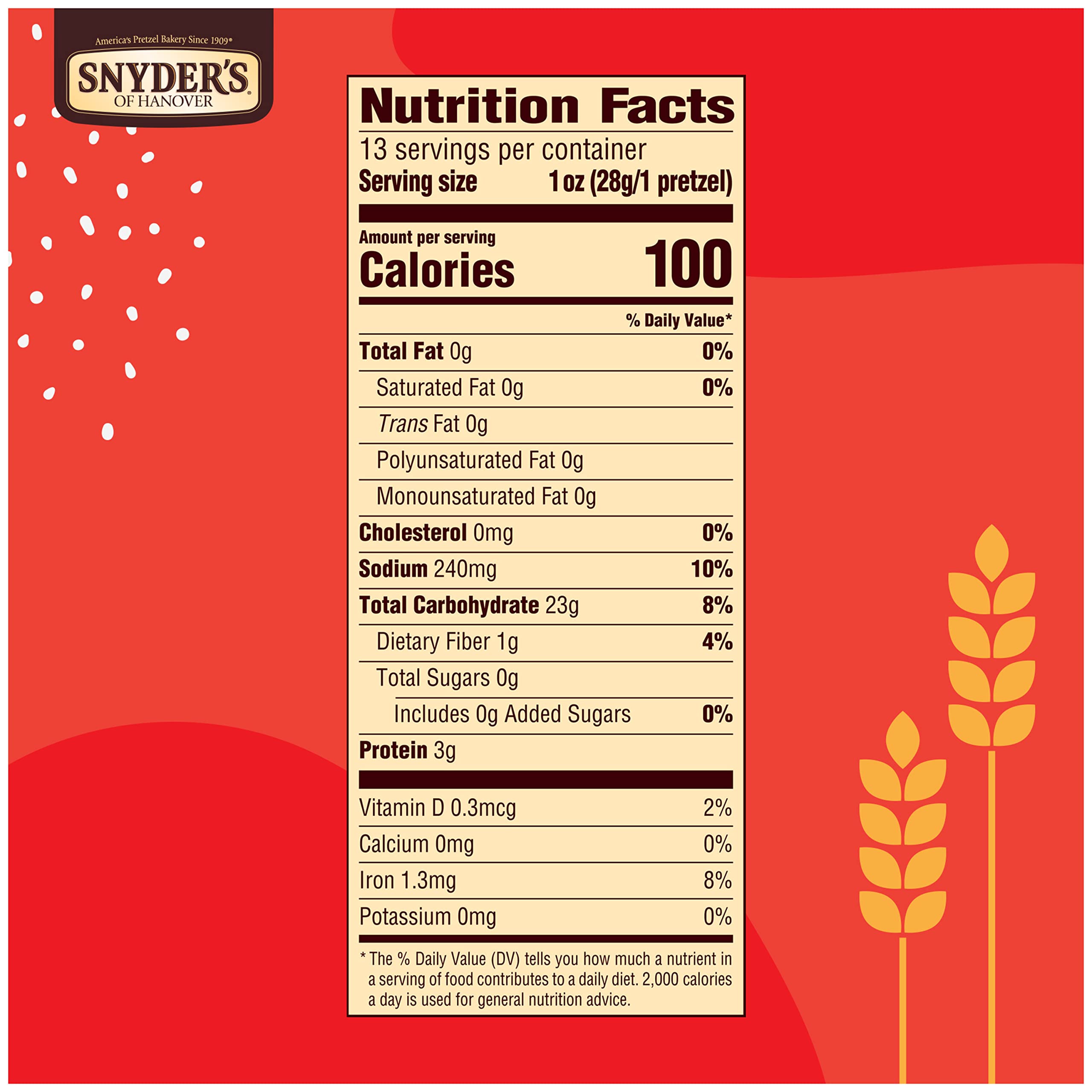 Snyder's of Hanover Pretzels, Sourdough Hard Pretzels, 13.5 Ounce Box