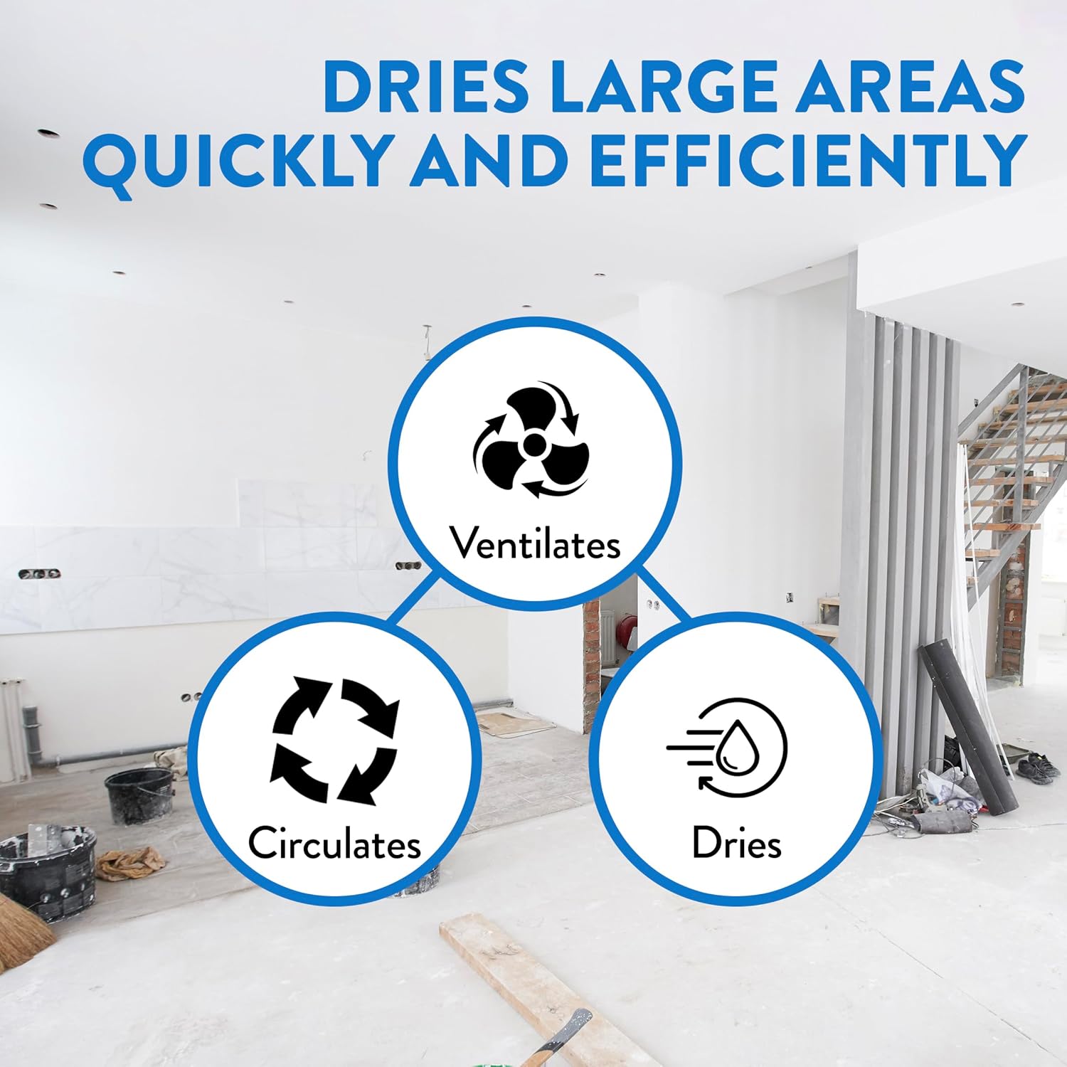 Dri-Eaz 114969 Velo PRO Air Mover, Professional Water Damage Carpet Dryer (F505), Air Blower Dryer for Carpets, Walls, and Floors