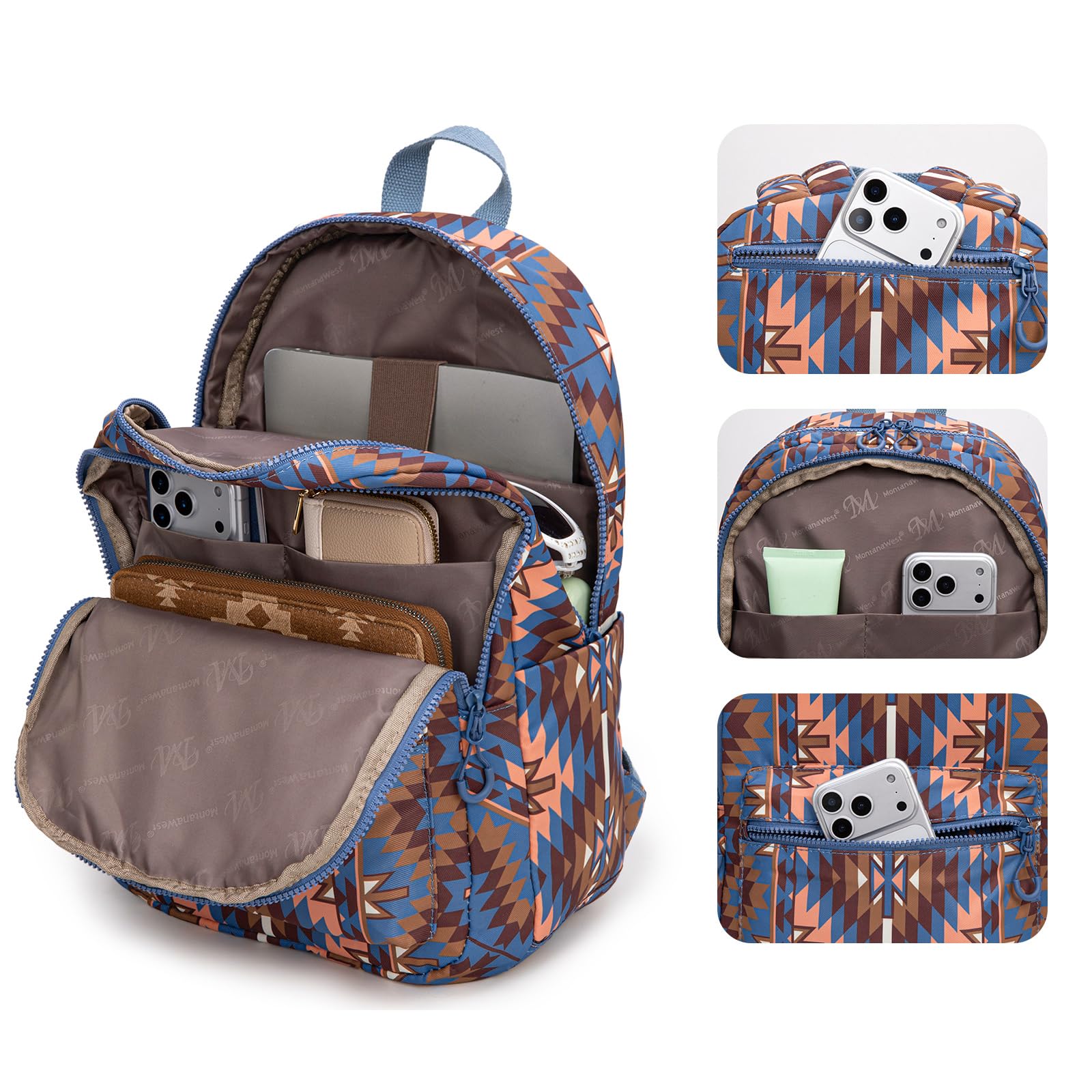 Montana West Backpack Purse for Women Western Aztec Backpack Purse Lightweight Casual Daypack for Travel