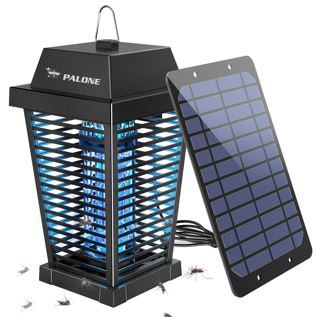 PALONE Bug Zapper with 4500V, USB-C and Solar Panel Dual Charging, Waterproof Bug Zapper with 7.5W Solar Charging Panel, Suitable for Camping Outdoor