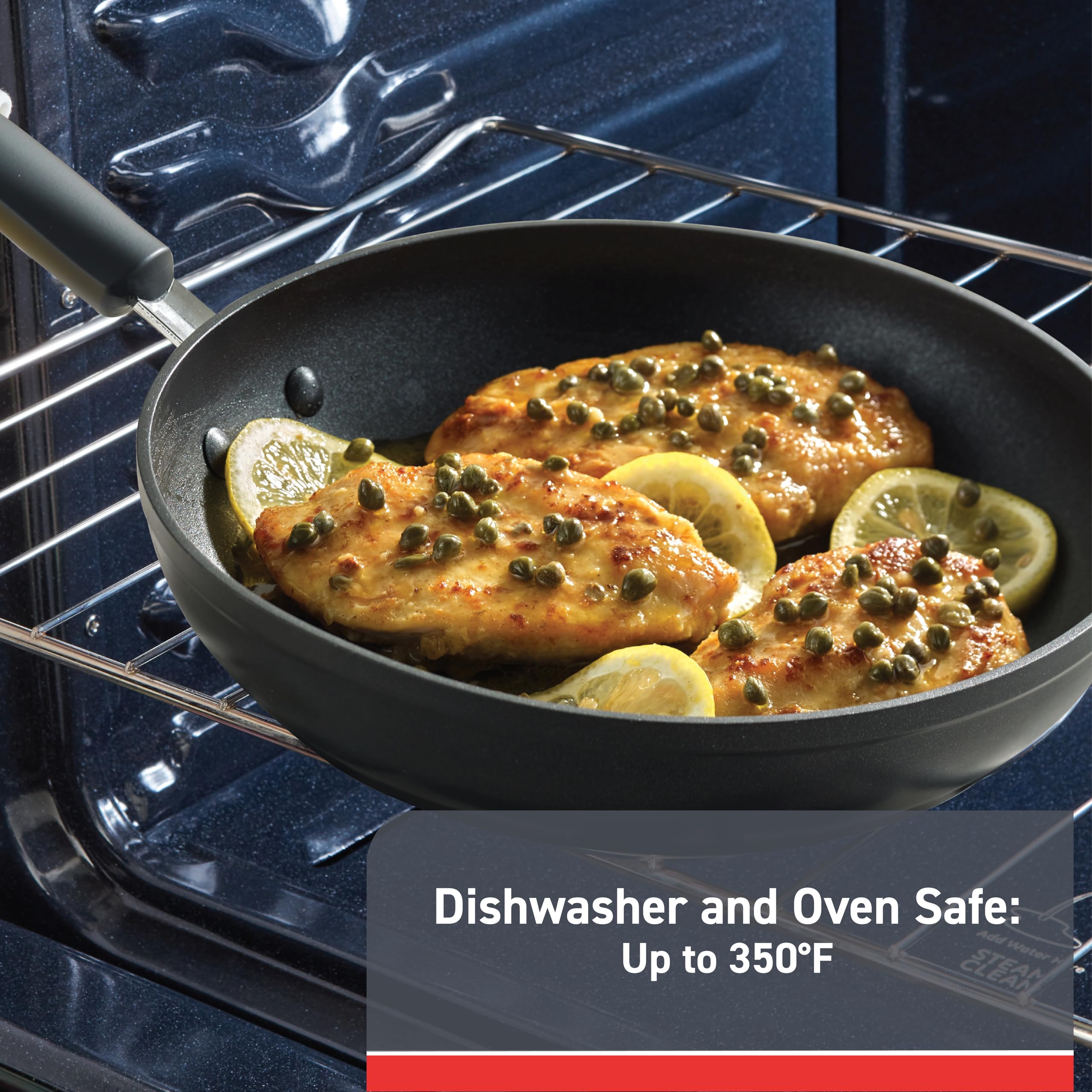 T-fal C4610263 Titanium Advanced Nonstick Thermo-Spot Heat Indicator Dishwasher Safe Cookware Fry Pan, 8-Inch, Black -