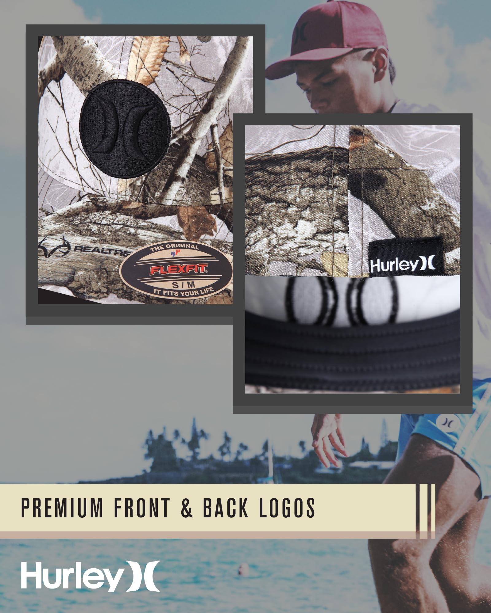 Hurley Men's Caps - One & Only Flexfit Baseball Cap - Fitted Hats for Men (S-XL)