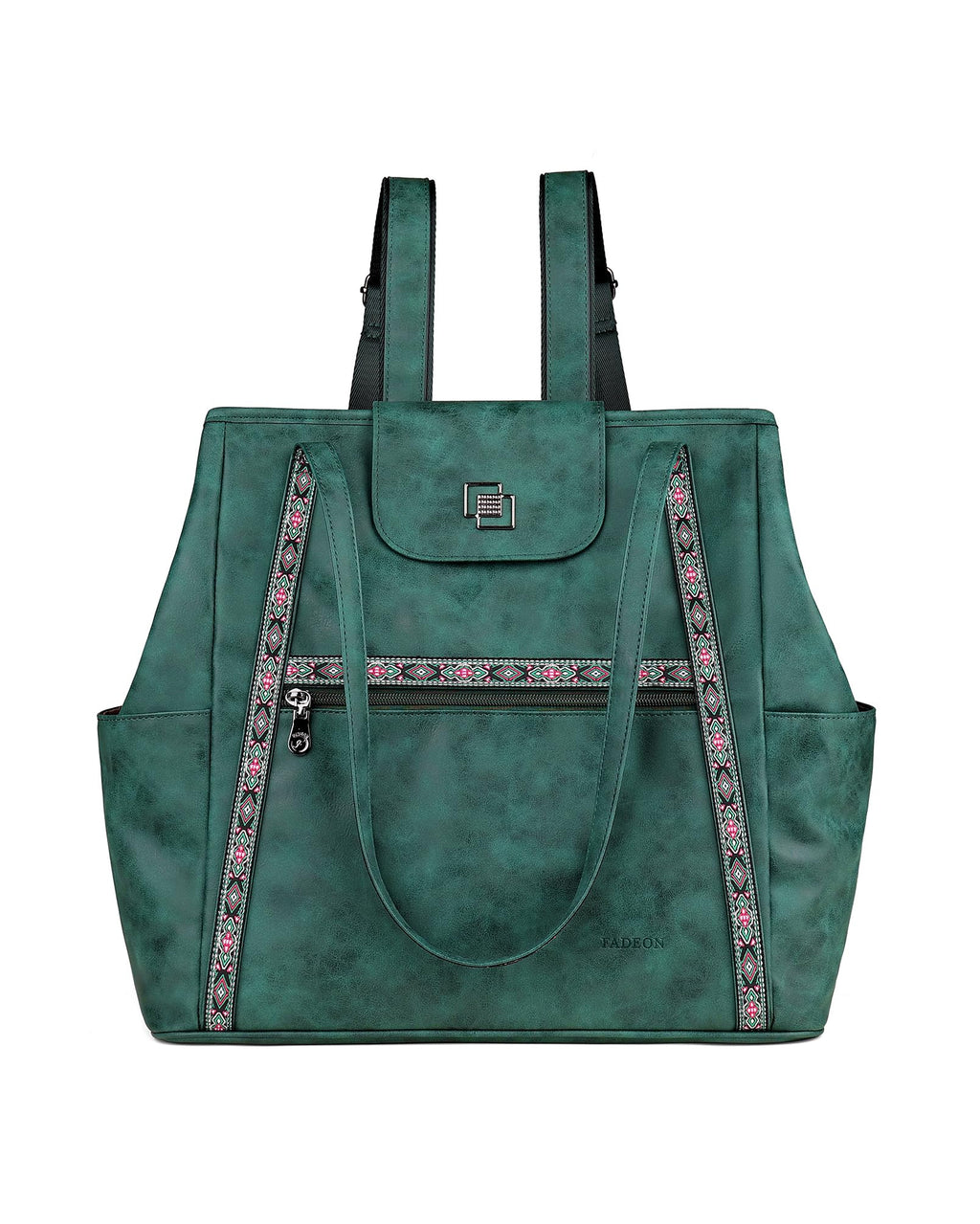 FADEON Large Laptop Tote Bag for Women Designer Leather Laptop Bag Fashion Travel Backpack Purse Shoulder Handbag