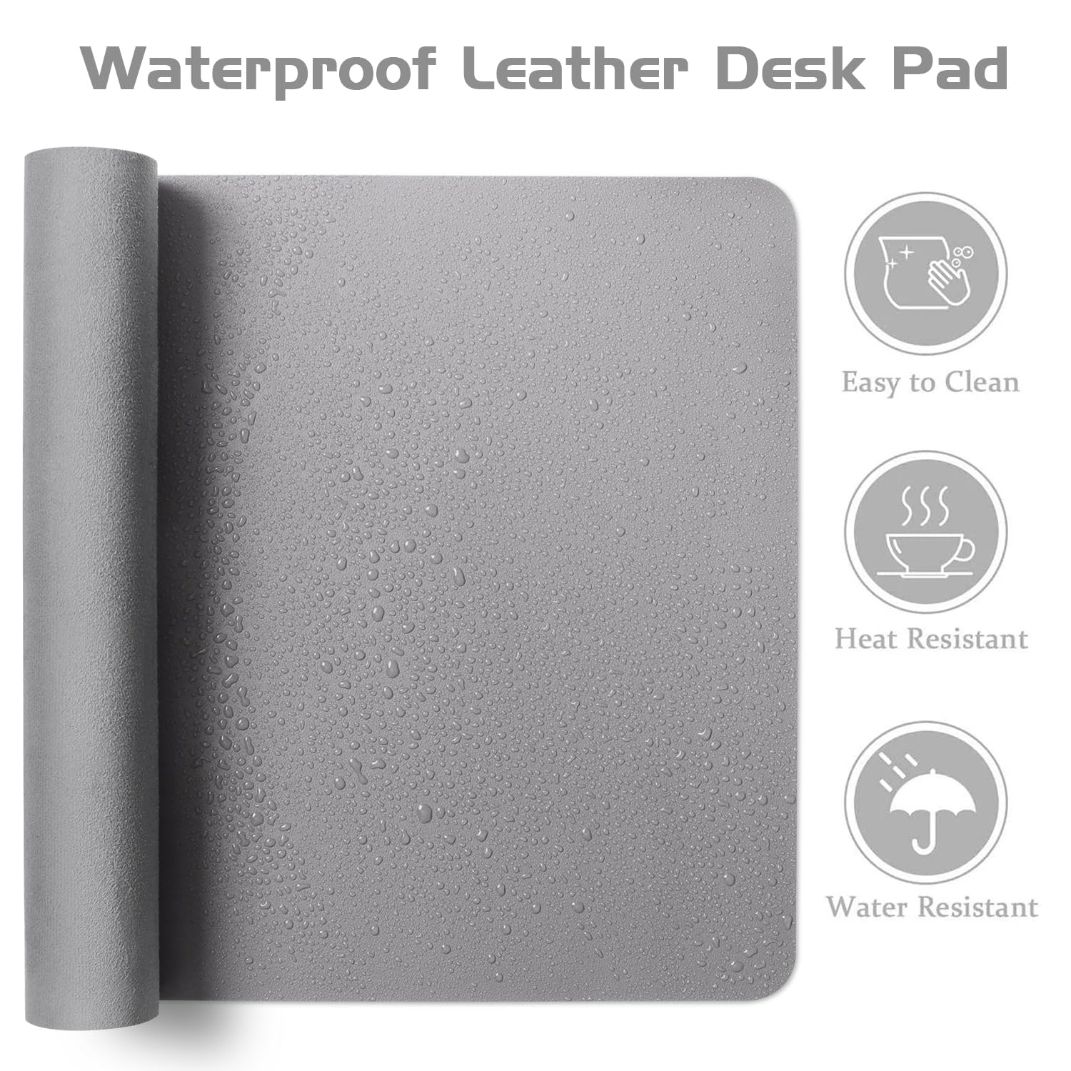 Aothia Leather Desk Pad Protector - Large Mouse Pad, Office Mat, Non-Slip PU Leather Blotter, Laptop Desk Pad, Waterproof Writing Pad for Office and Home (Beige, 38" x 13.7")