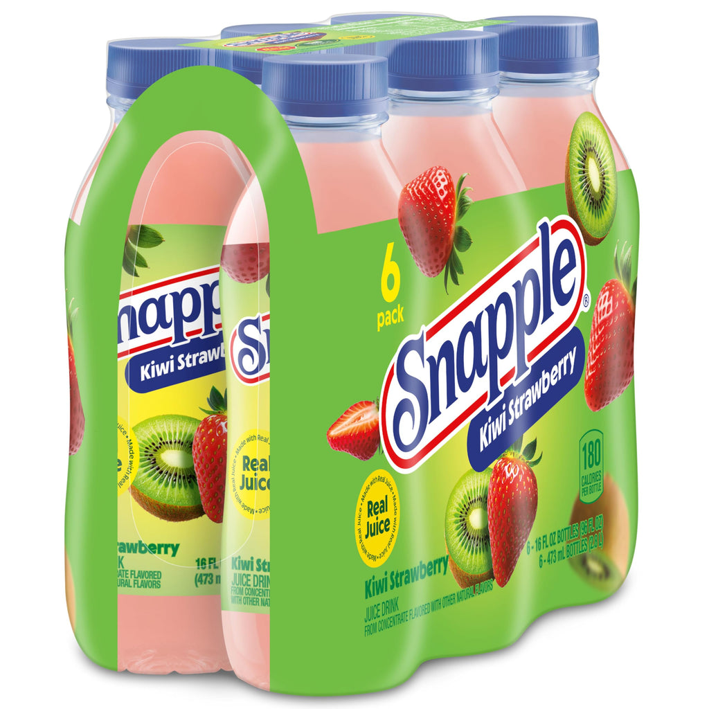 Snapple Apple Juice Drink, 16 fl oz recycled plastic bottle, 6 pack