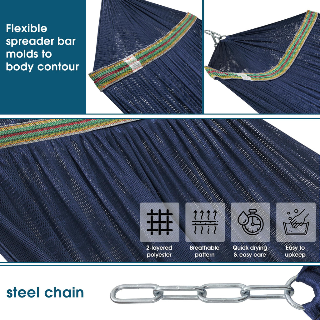 Tranquillo Unity Adjustable Hammock Stand, Hammocks Stands for The Garden, 800 lbs Capacity Steel Double Hammock Stand for 2 Persons, Premium Pre-Assembled Stand (Steel, Aegean)