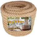 Manila Rope 2 Inch X 50 Ft, Thick Hemp Rope 4 Strand Twisted, Natural Hemp for Crafts Heavy Duty Multipurpose for Swing Bed, Camping, Tug of War, Docks, DIY Projects.