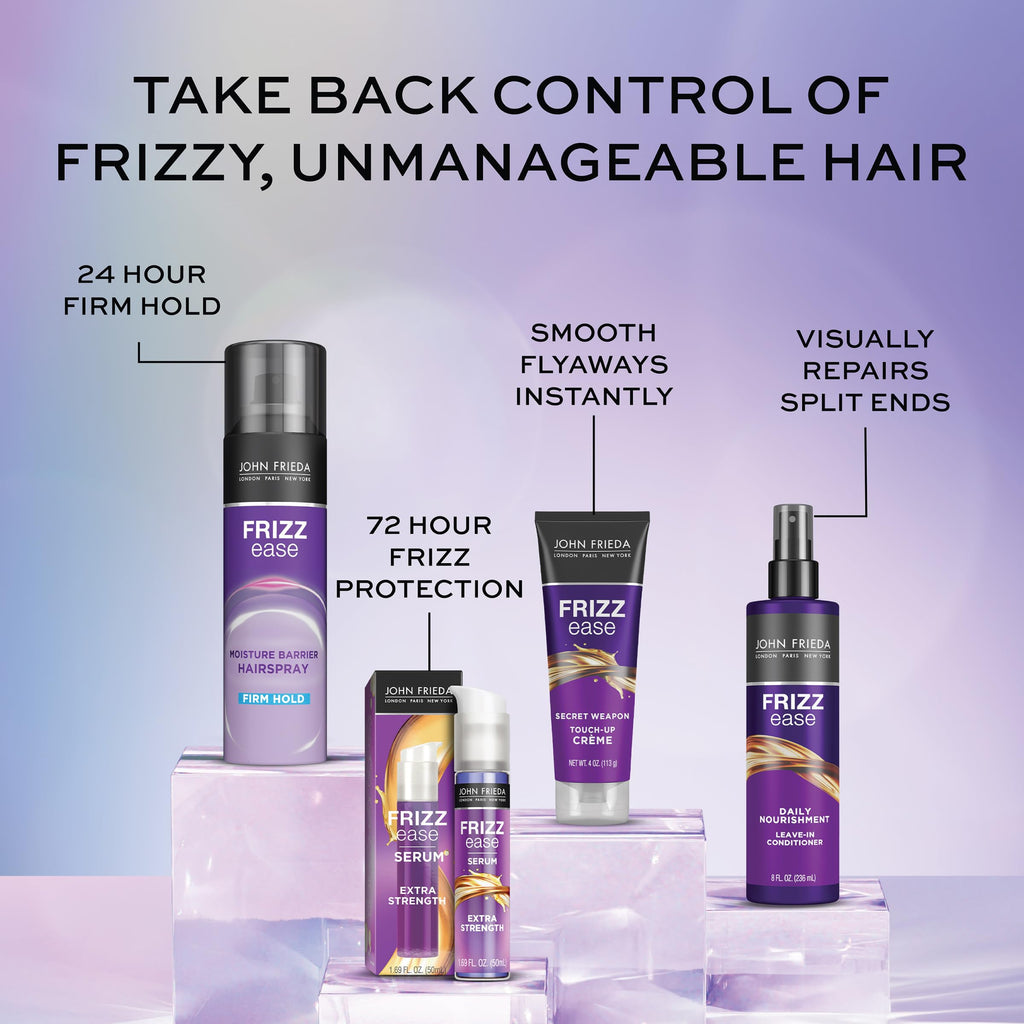 John Frieda Frizz Ease Extra Strength Hair Serum for Thick & Coarse Hair, Anti-Frizz Smoothing Serum with Argan & Coconut Oil, 1.69 fl oz